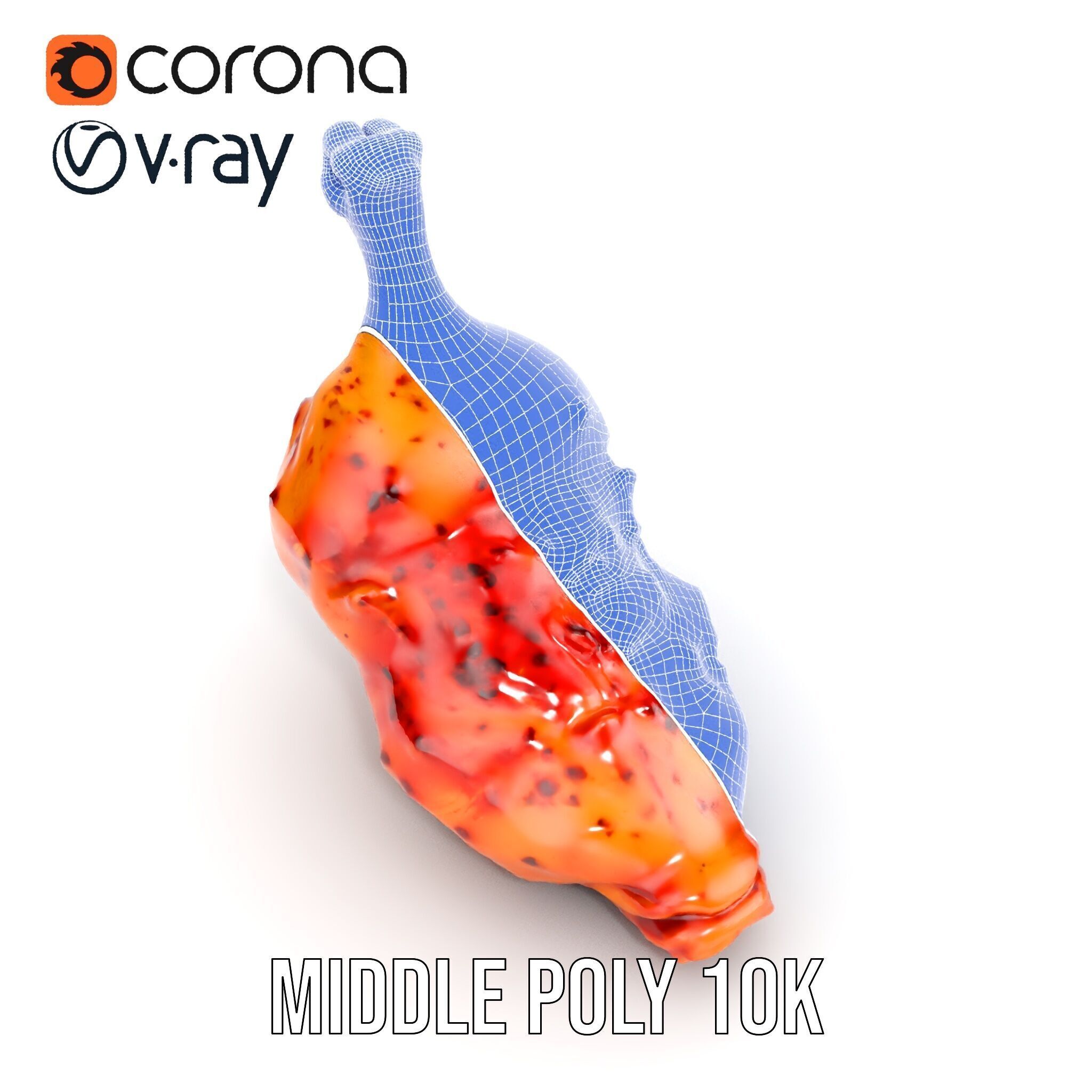 Spicy Chicken Drumstick D Model Pack Low-poly 3D model_20