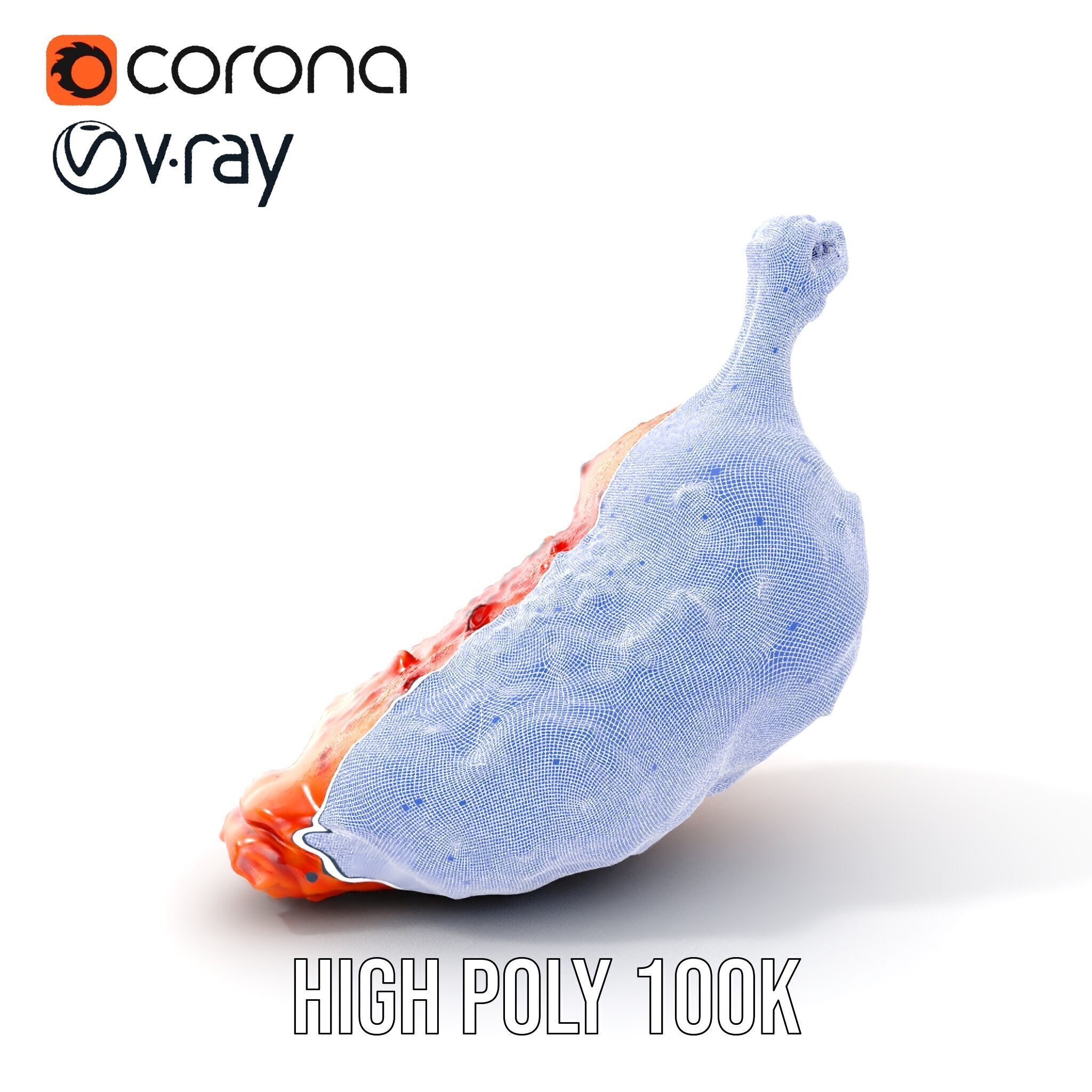 Spicy Chicken Drumstick D Model Pack Low-poly 3D model_5