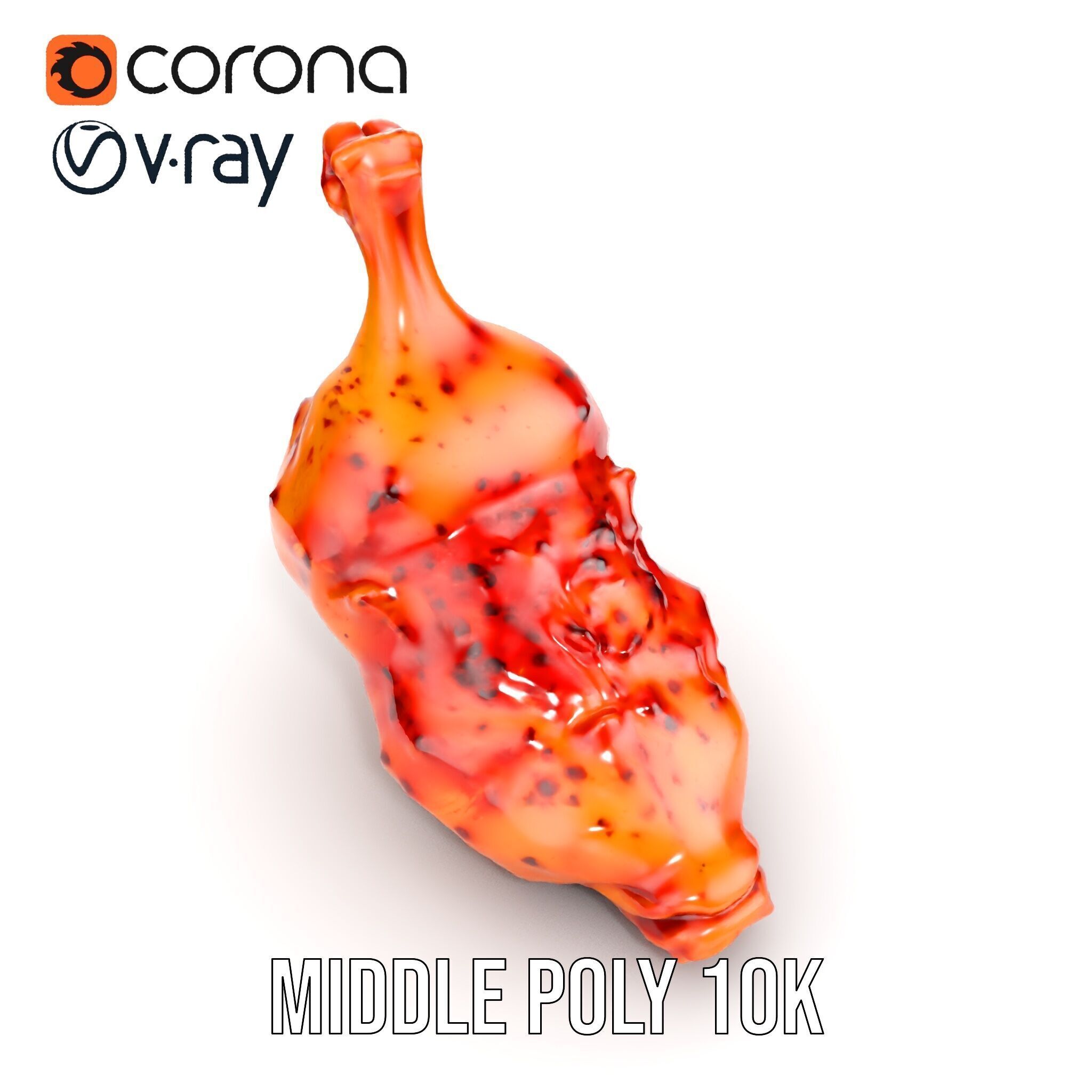 Spicy Chicken Drumstick D Model Pack Low-poly 3D model_9