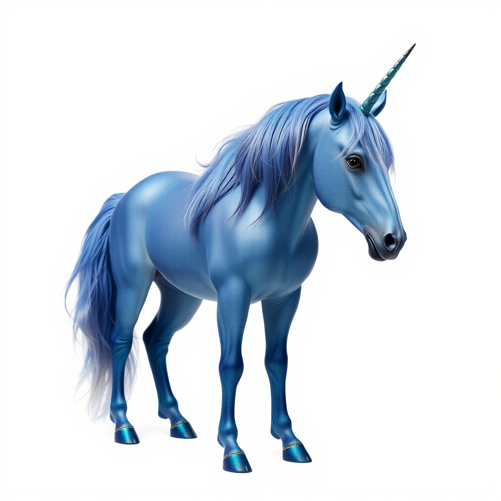 Mystical Blue Unicorn Model Pack for Fantasy Worlds Low-poly 3D model_2