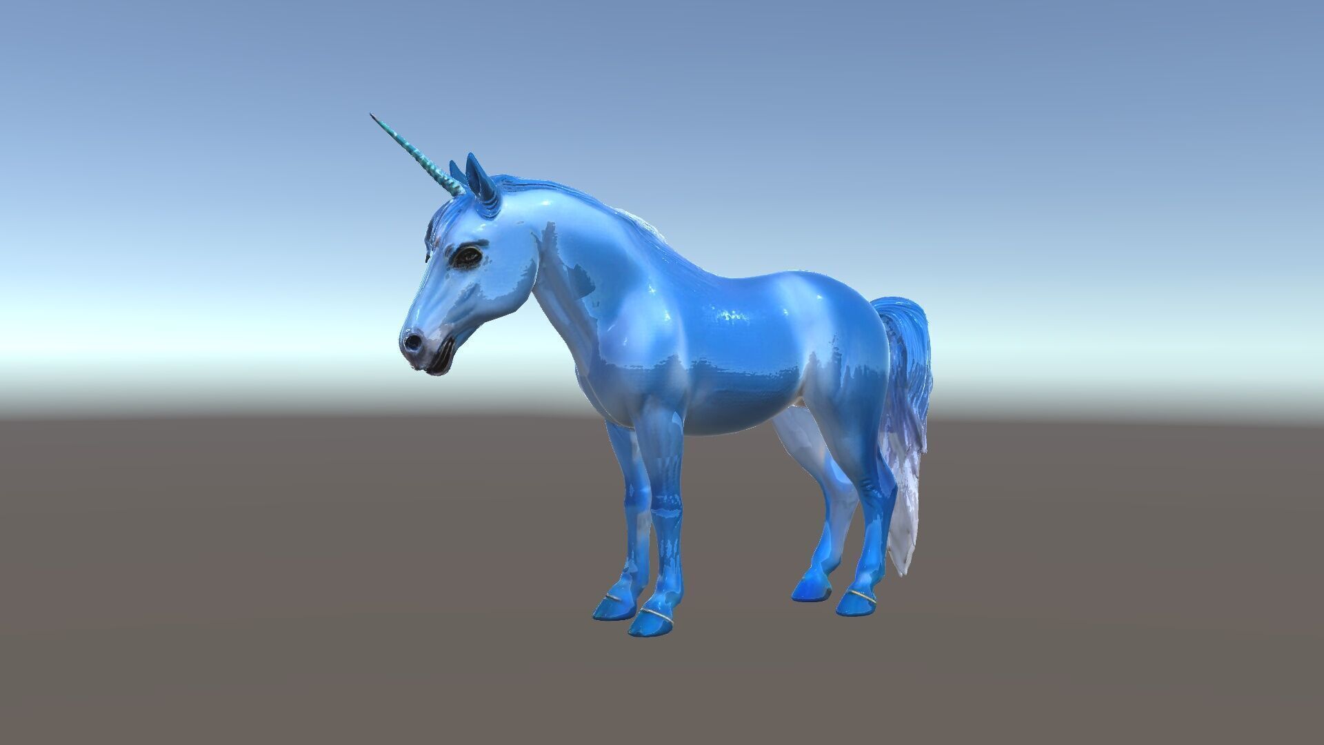 Mystical Blue Unicorn Model Pack for Fantasy Worlds Low-poly 3D model_33