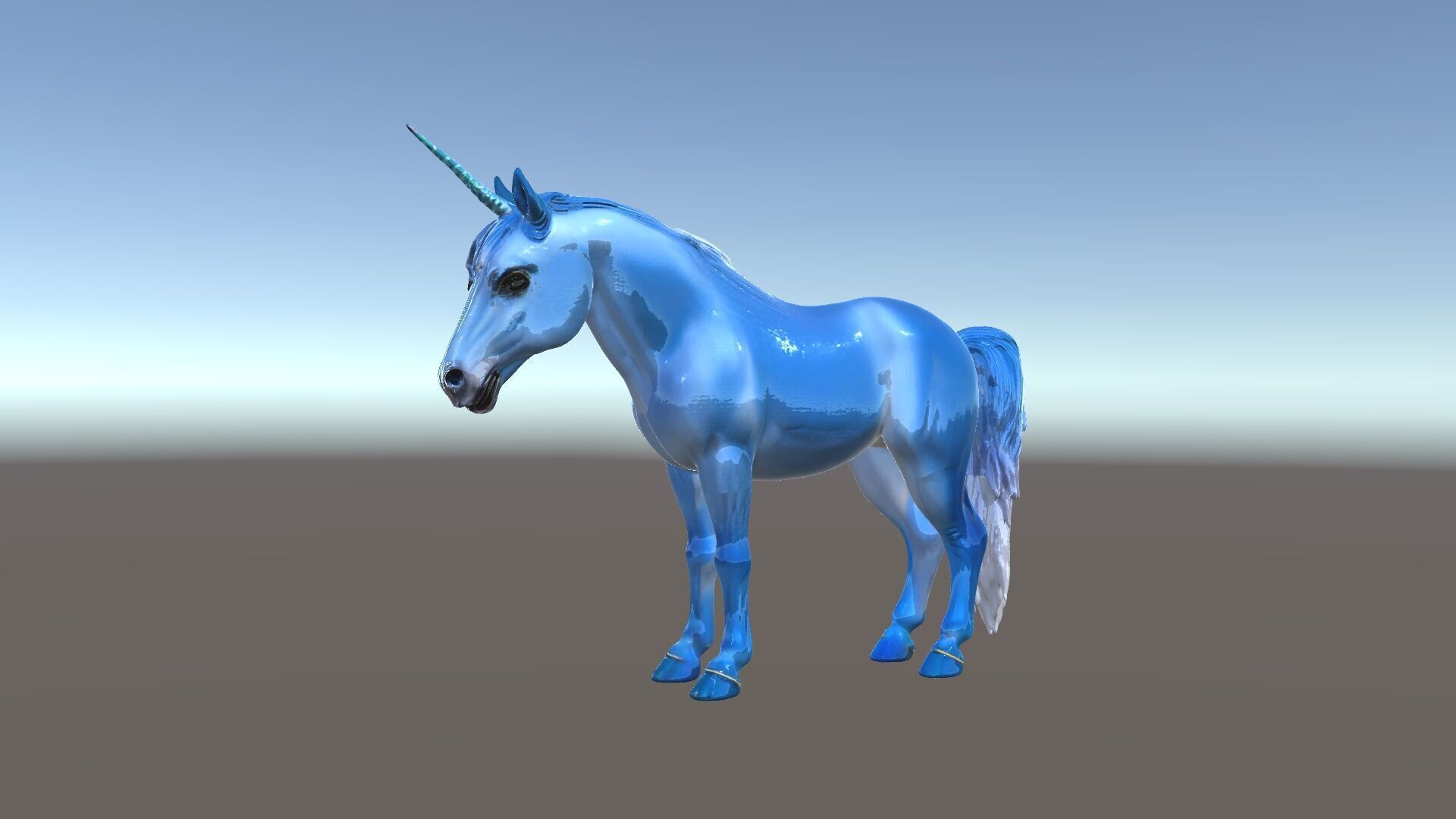 Mystical Blue Unicorn Model Pack for Fantasy Worlds Low-poly 3D model_5