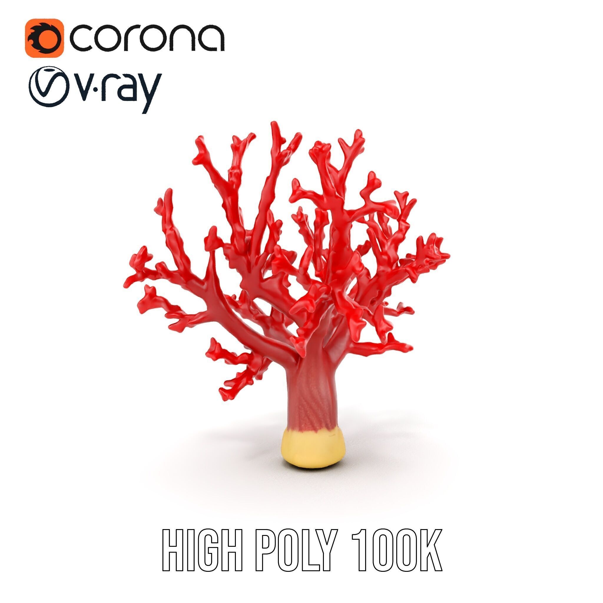 Vibrant Red Coral Reef Model Pack Low-poly 3D model_22