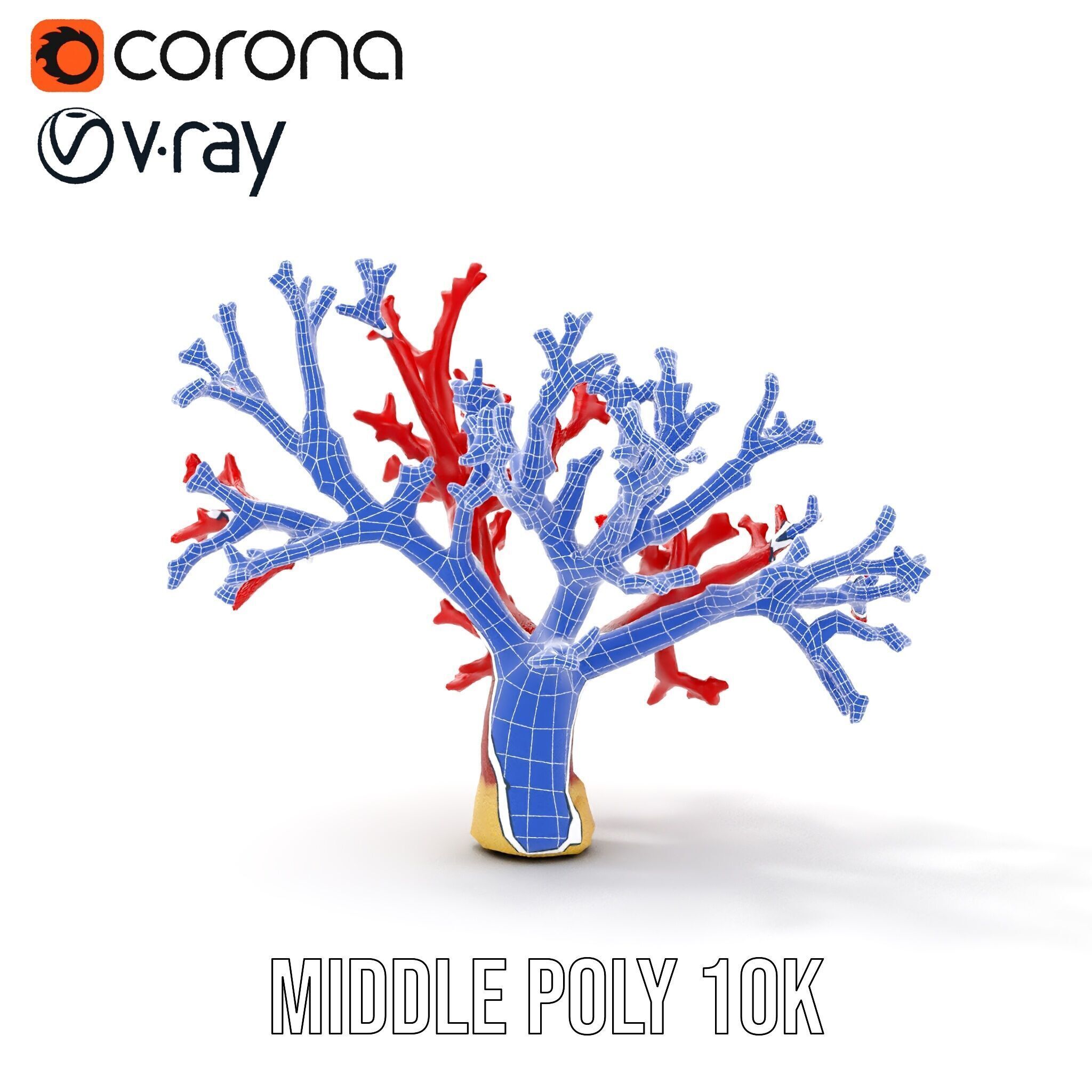 Vibrant Red Coral Reef Model Pack Low-poly 3D model_26