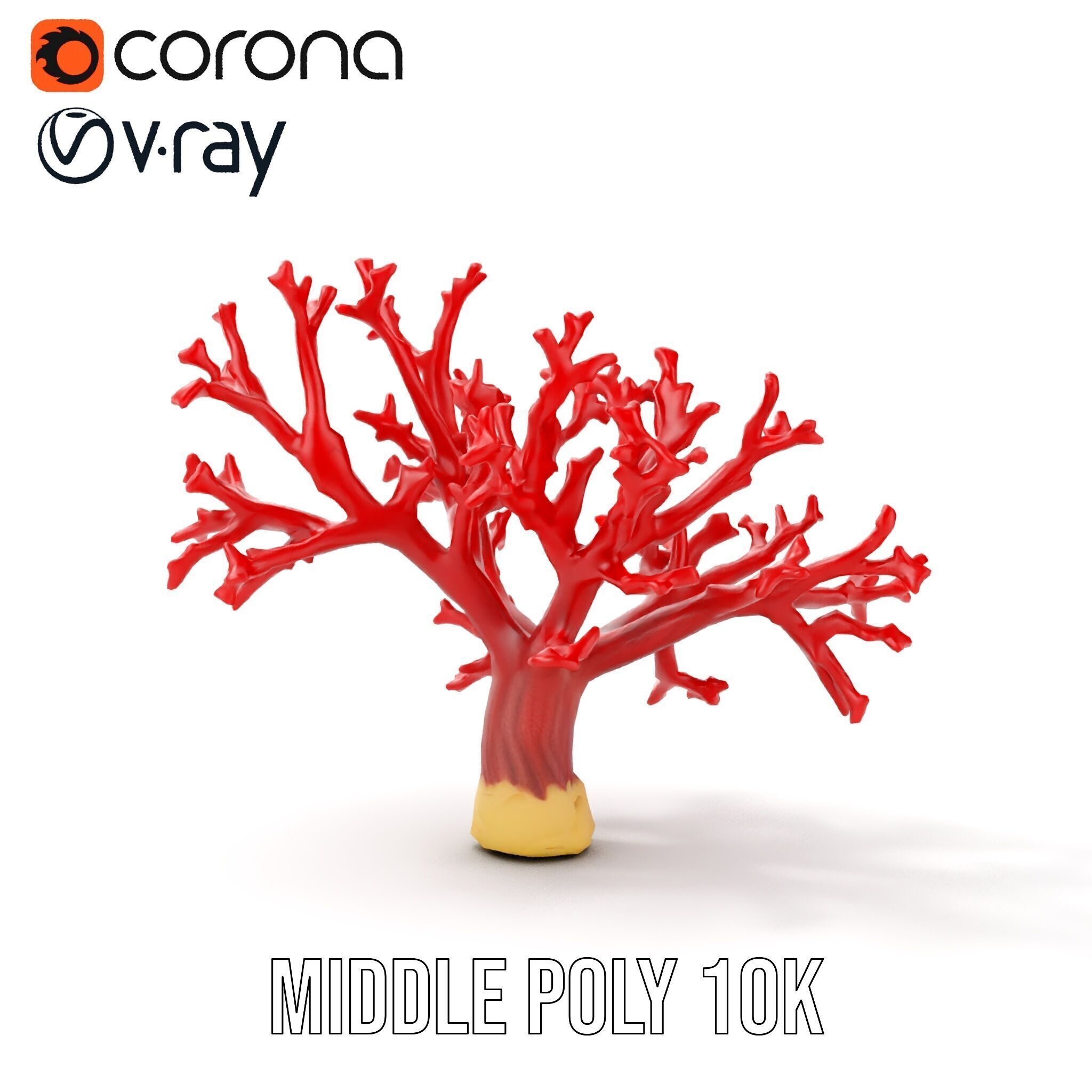 Vibrant Red Coral Reef Model Pack Low-poly 3D model_17