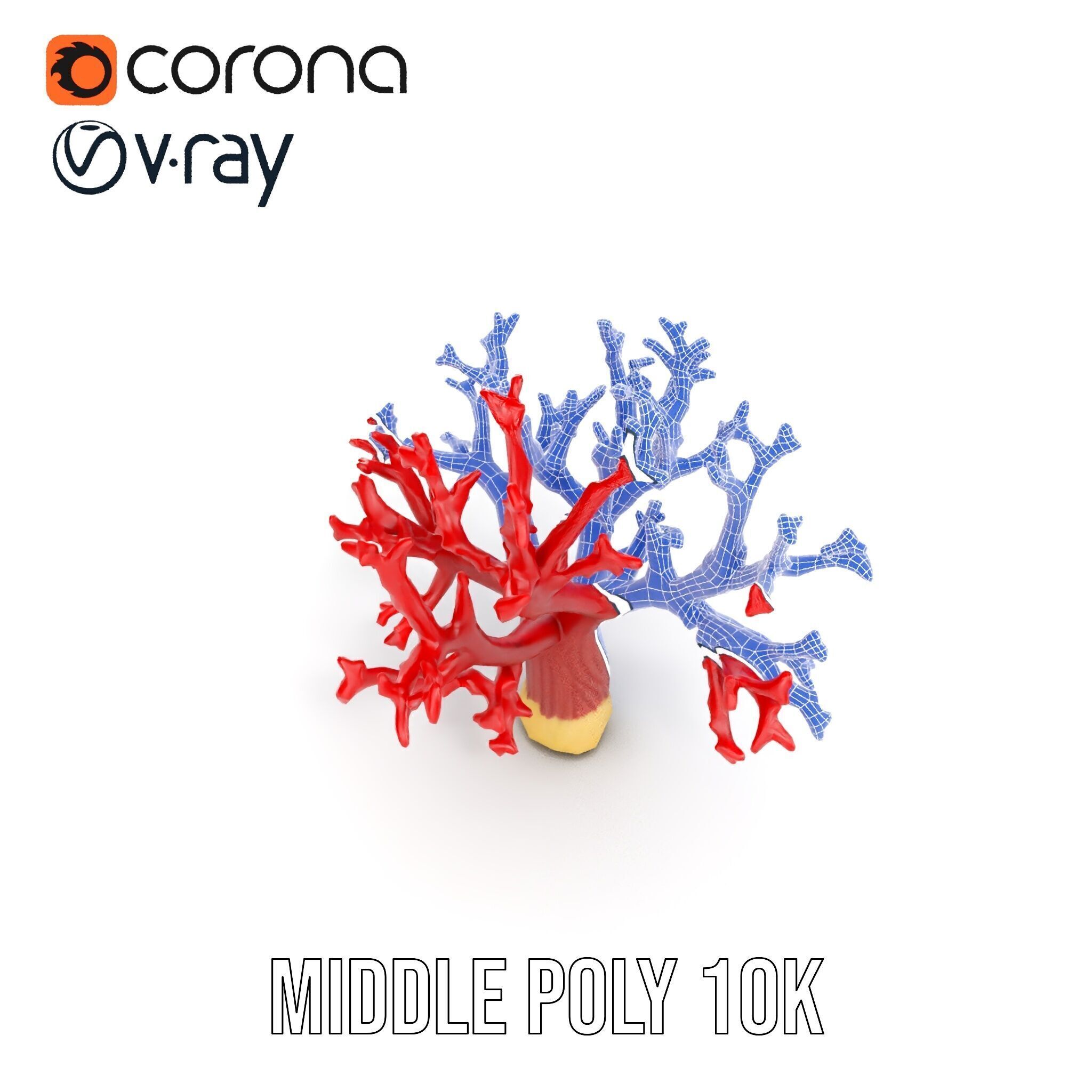 Vibrant Red Coral Reef Model Pack Low-poly 3D model_29