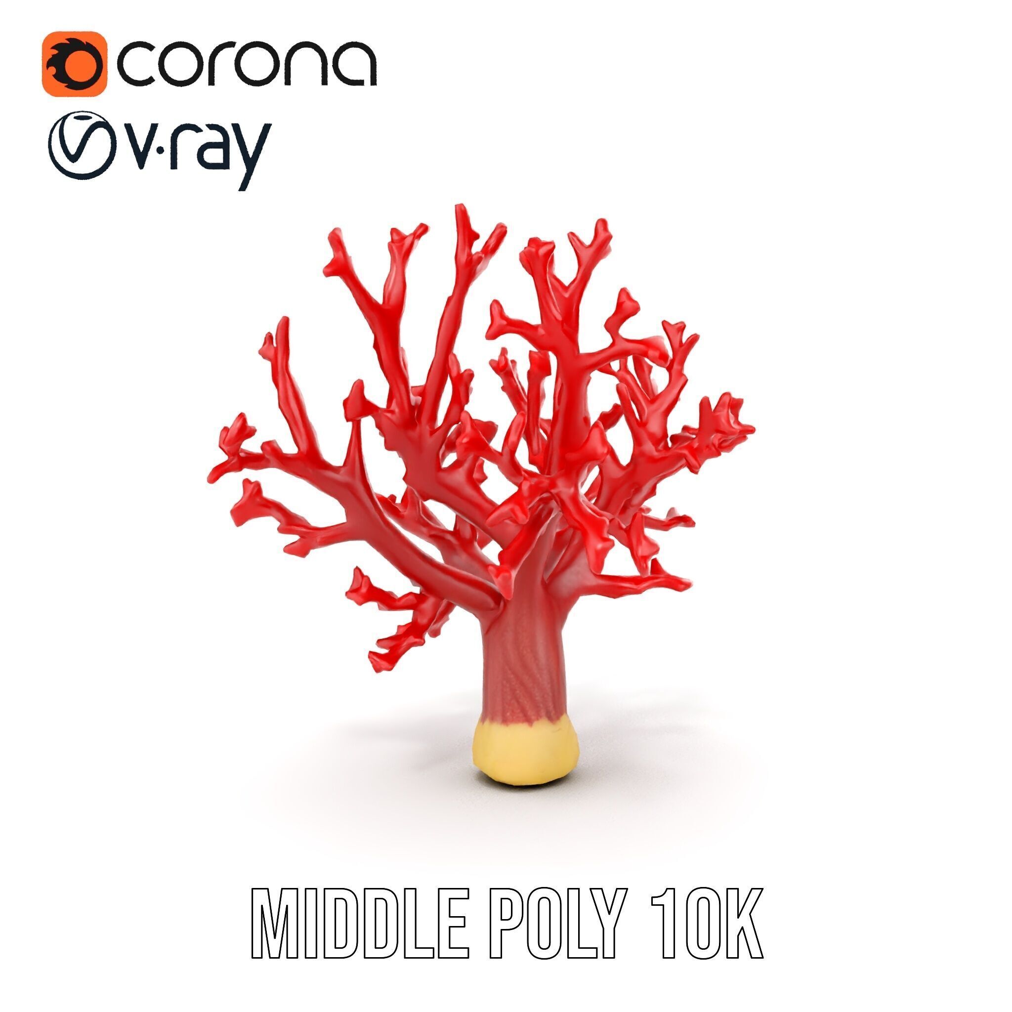 Vibrant Red Coral Reef Model Pack Low-poly 3D model_20