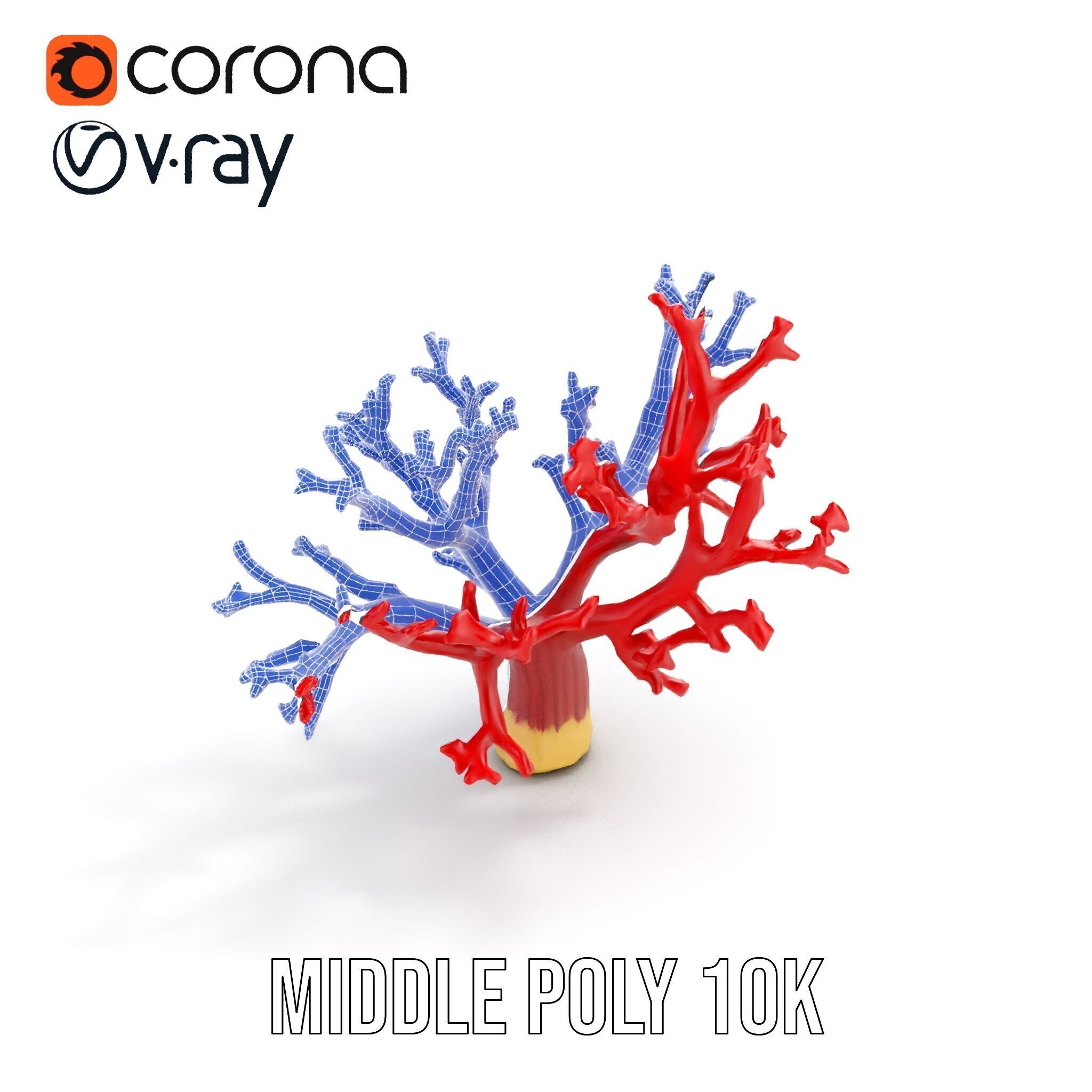 Vibrant Red Coral Reef Model Pack Low-poly 3D model_12