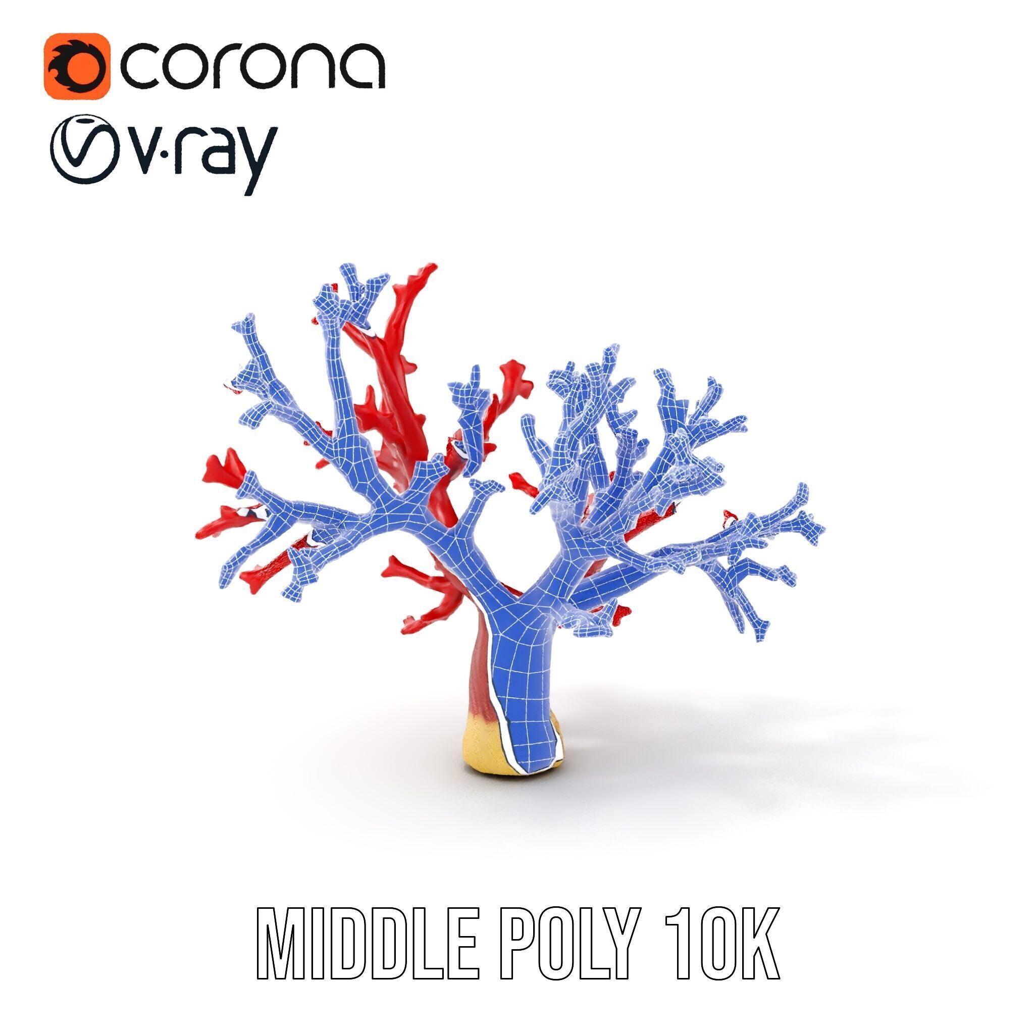 Vibrant Red Coral Reef Model Pack Low-poly 3D model_23