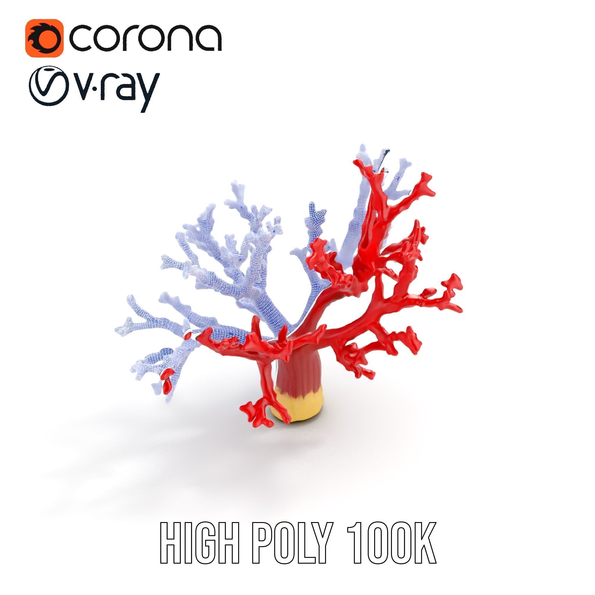 Vibrant Red Coral Reef Model Pack Low-poly 3D model_31