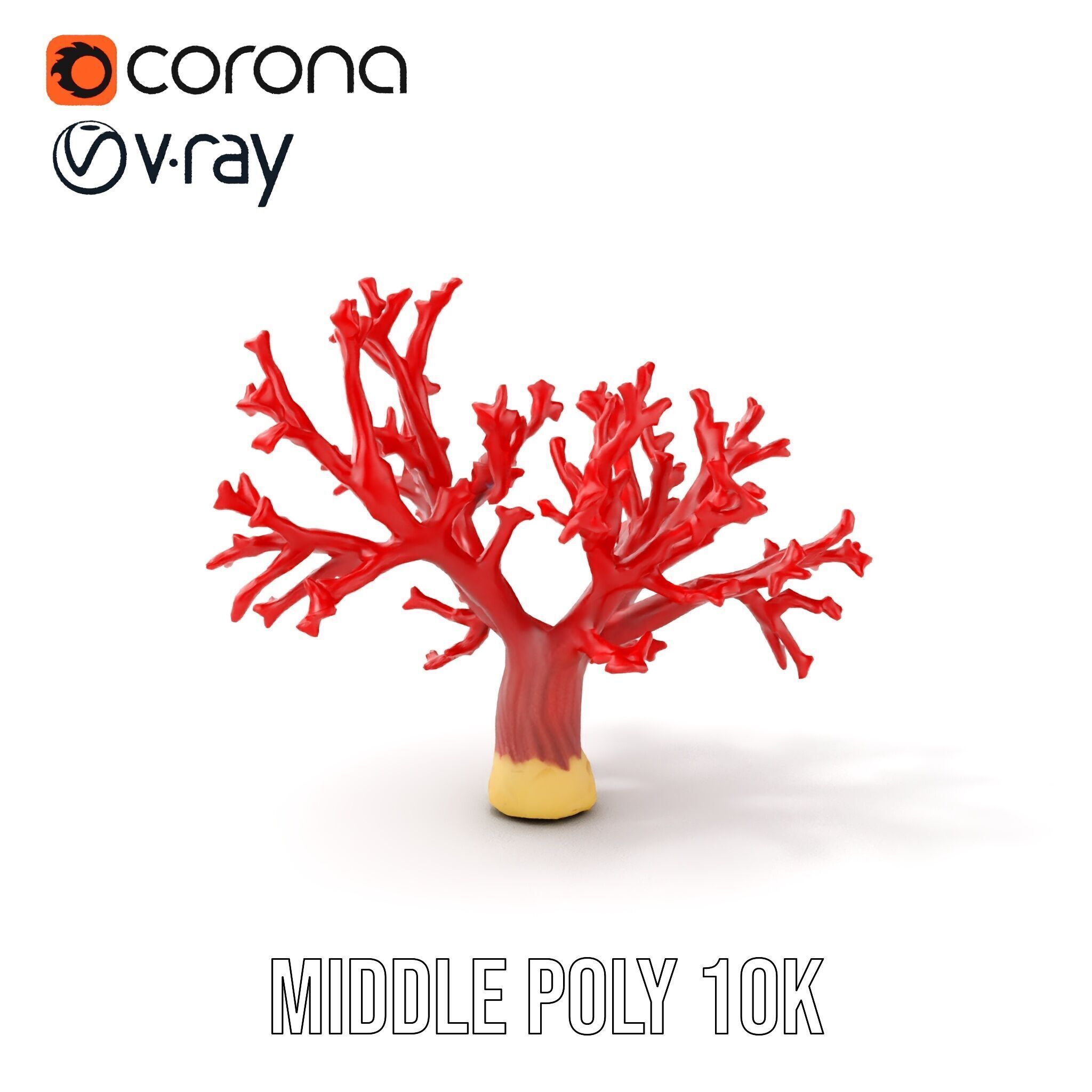 Vibrant Red Coral Reef Model Pack Low-poly 3D model_14