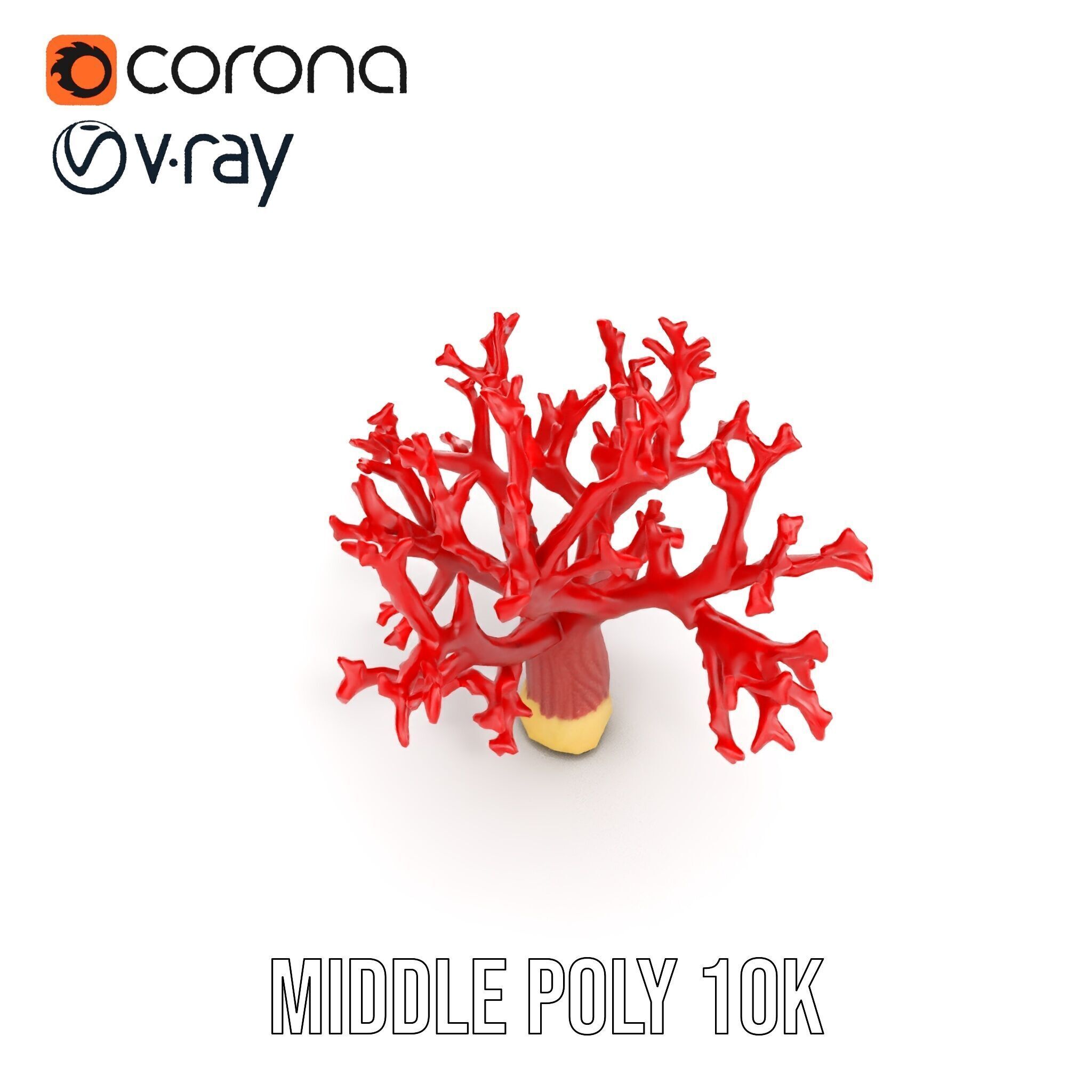Vibrant Red Coral Reef Model Pack Low-poly 3D model_9