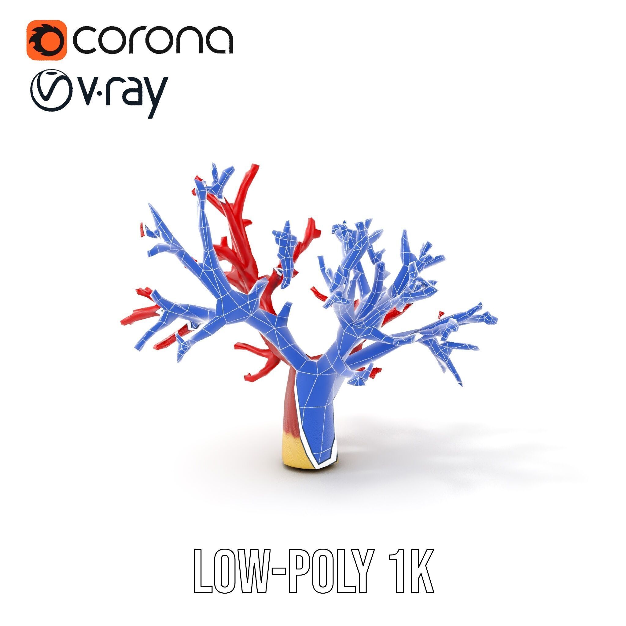 Vibrant Red Coral Reef Model Pack Low-poly 3D model_15