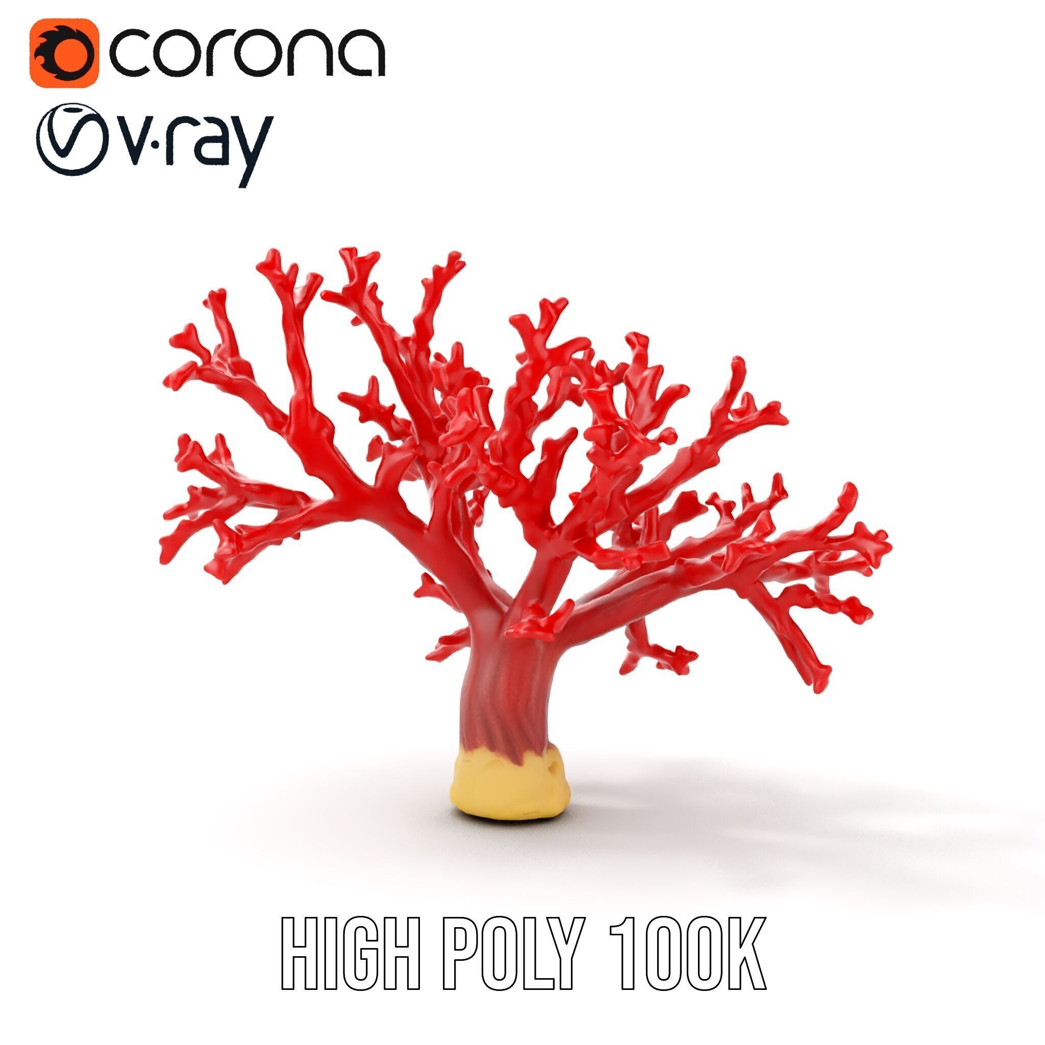 Vibrant Red Coral Reef Model Pack Low-poly 3D model_19