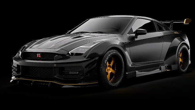 Nissan GT-R R35 Black Edition  Low-poly 3D model
