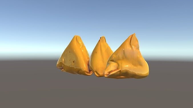Samosa D Food Model Pack Low-poly 3D model 5