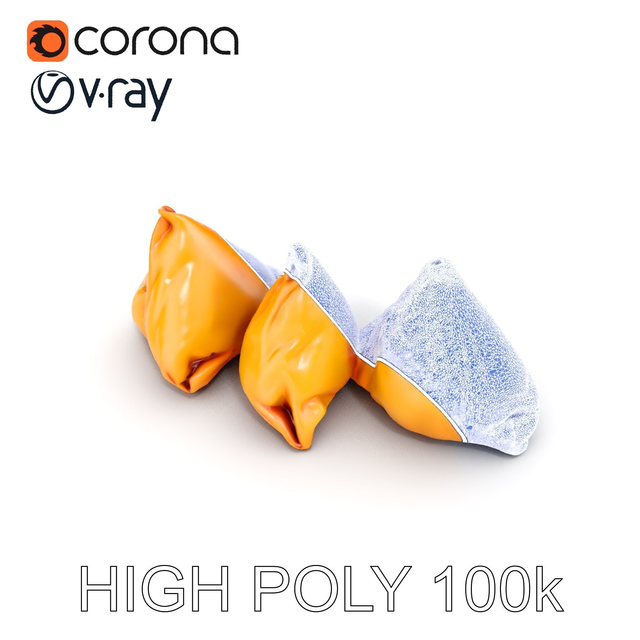 Samosa D Food Model Pack Low-poly 3D model_31