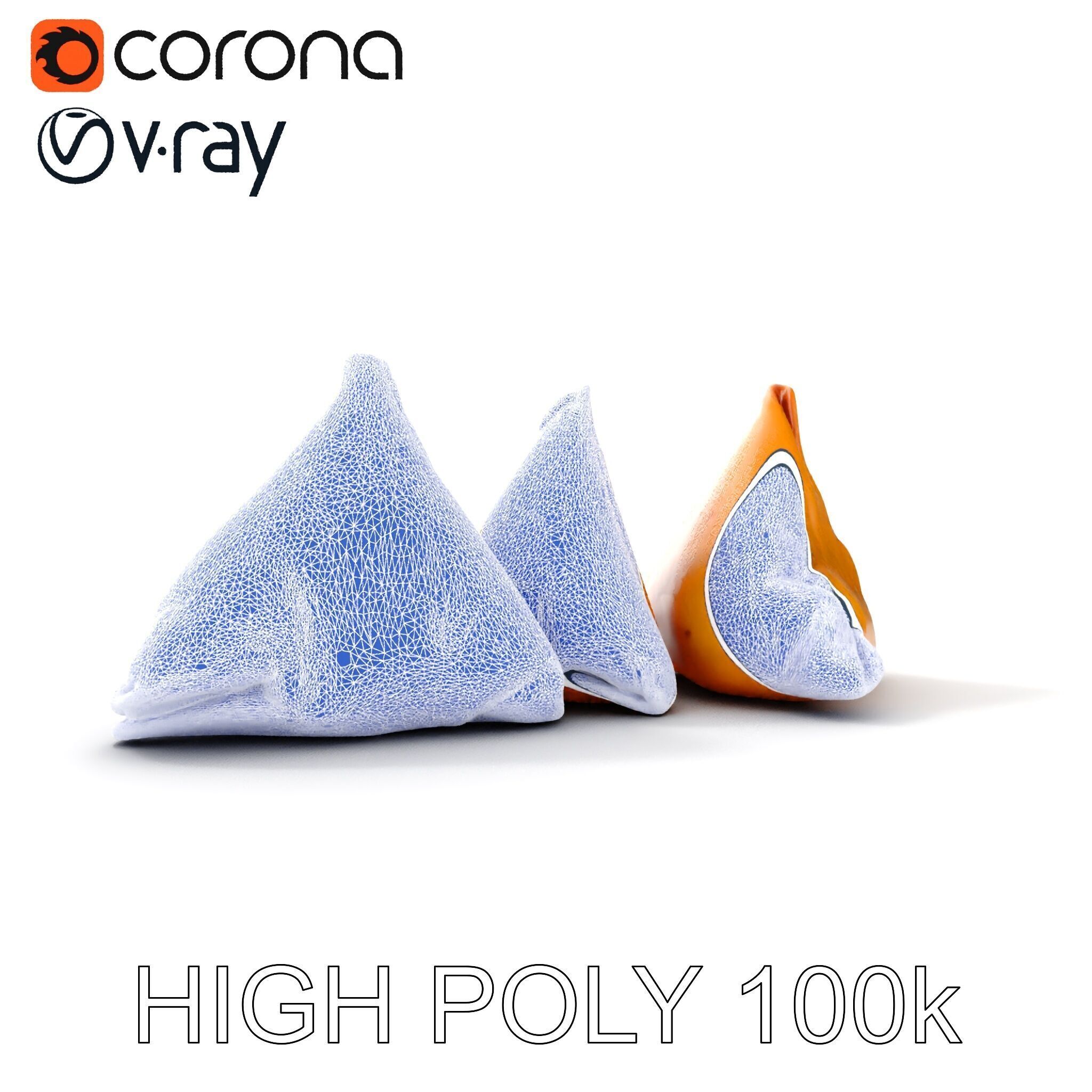 Samosa D Food Model Pack Low-poly 3D model_22