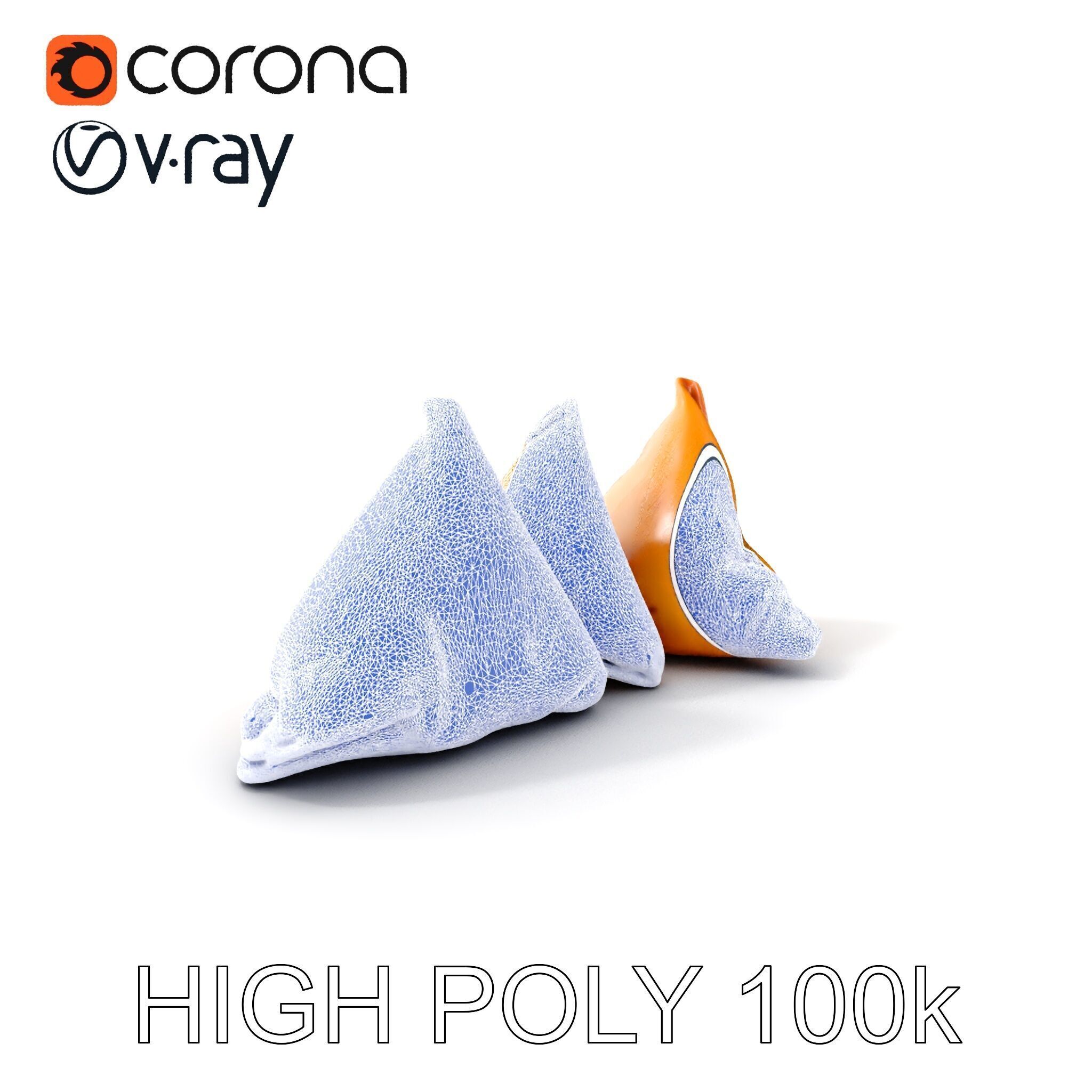 Samosa D Food Model Pack Low-poly 3D model_18