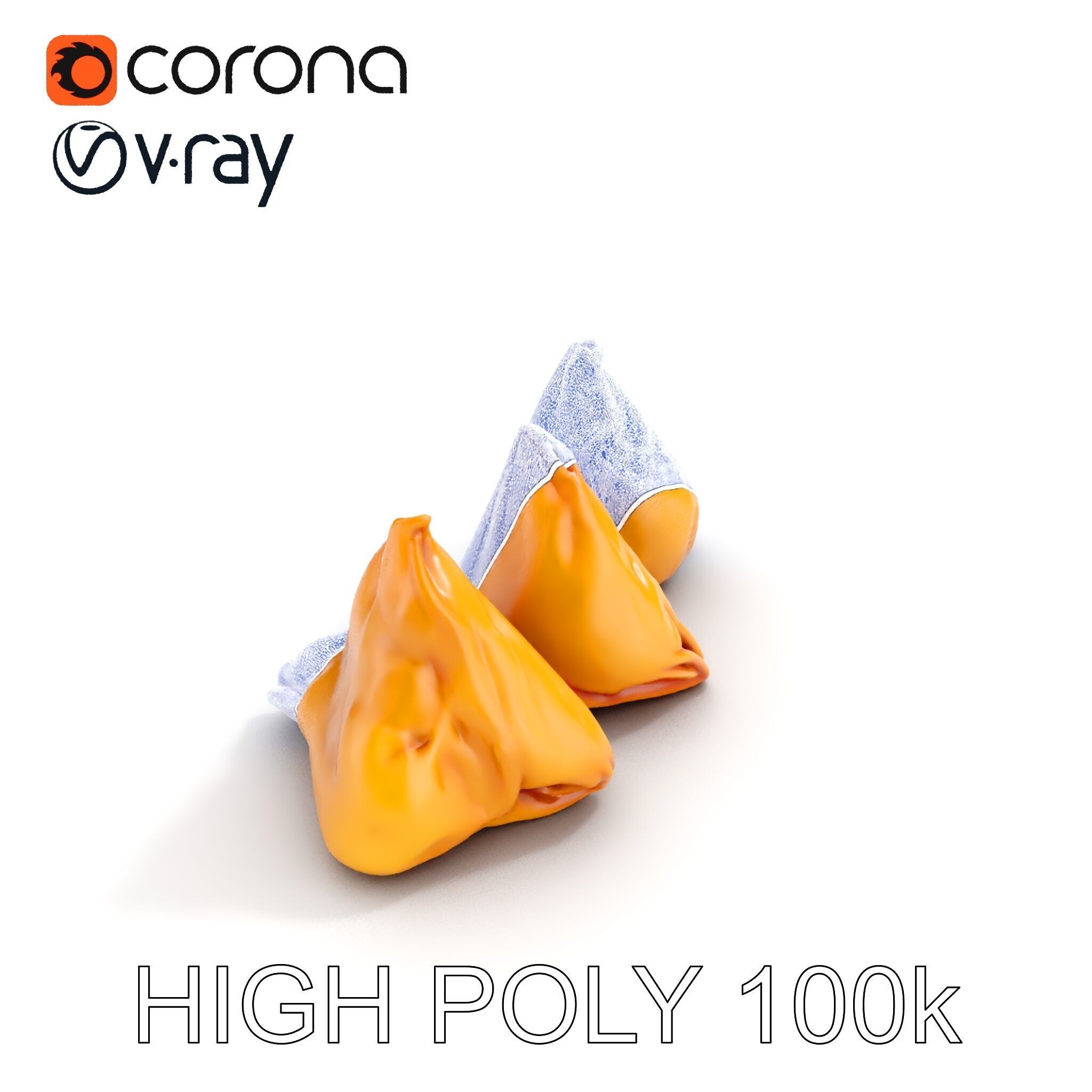 Samosa D Food Model Pack Low-poly 3D model_21