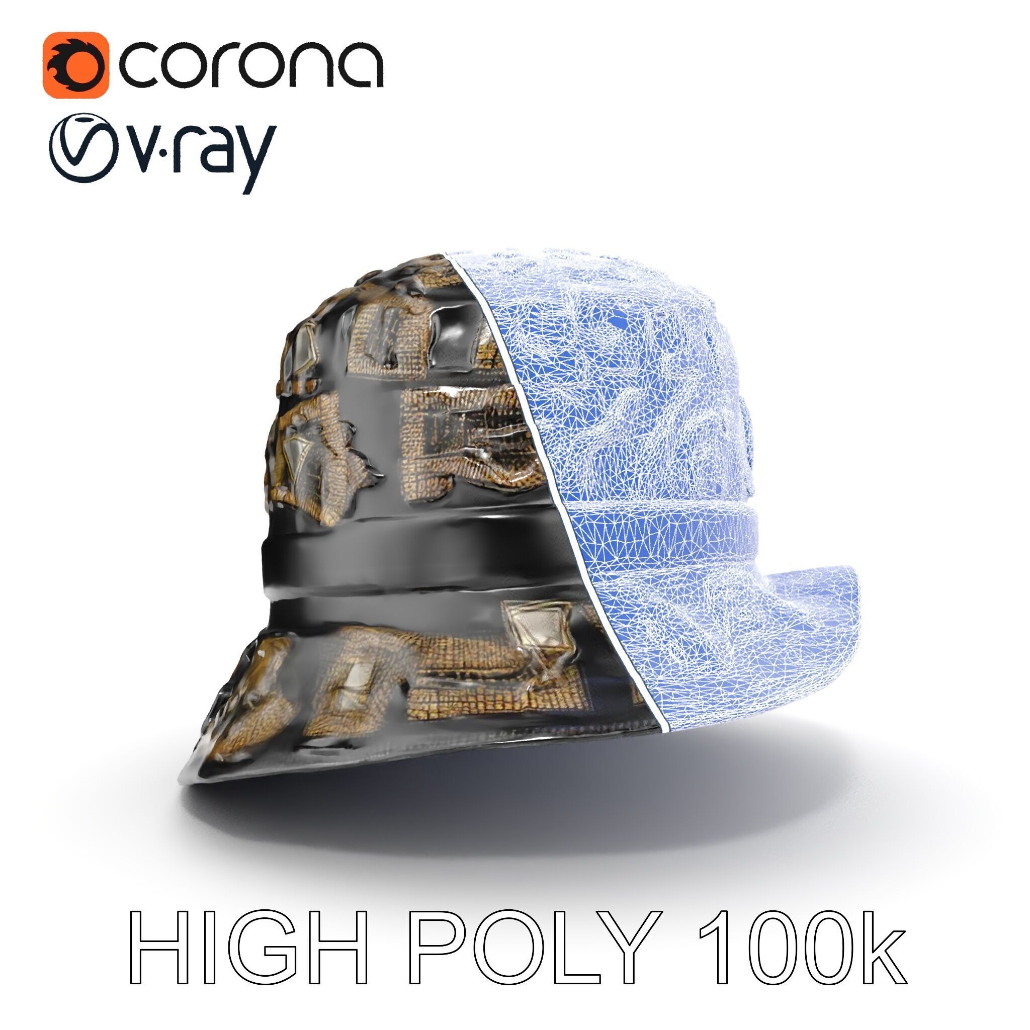 Decorative Patterned Hat Model Pack Low-poly 3D model_33