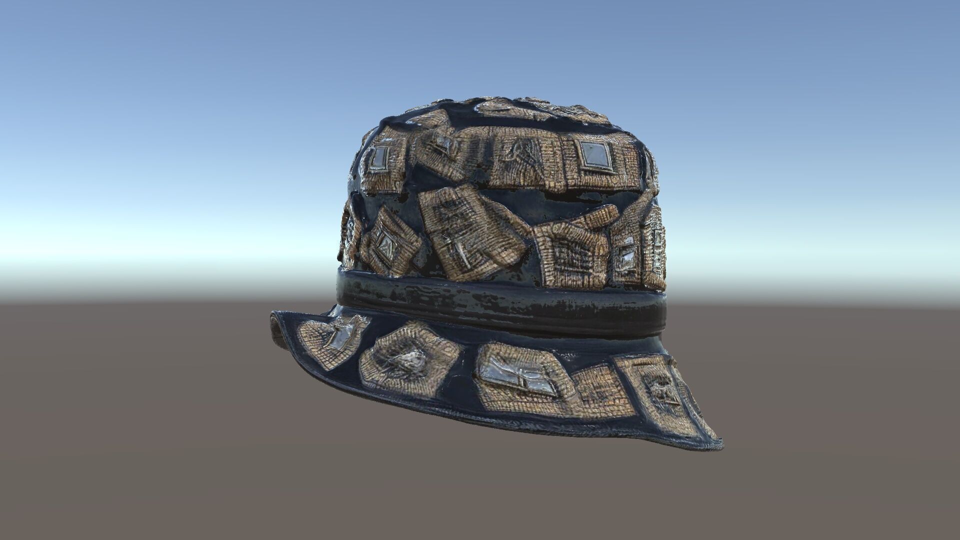 Decorative Patterned Hat Model Pack Low-poly 3D model_6