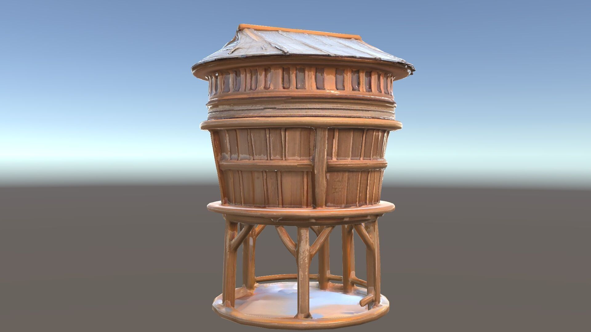 Wooden Water Tower model pack Low-poly 3D model_34