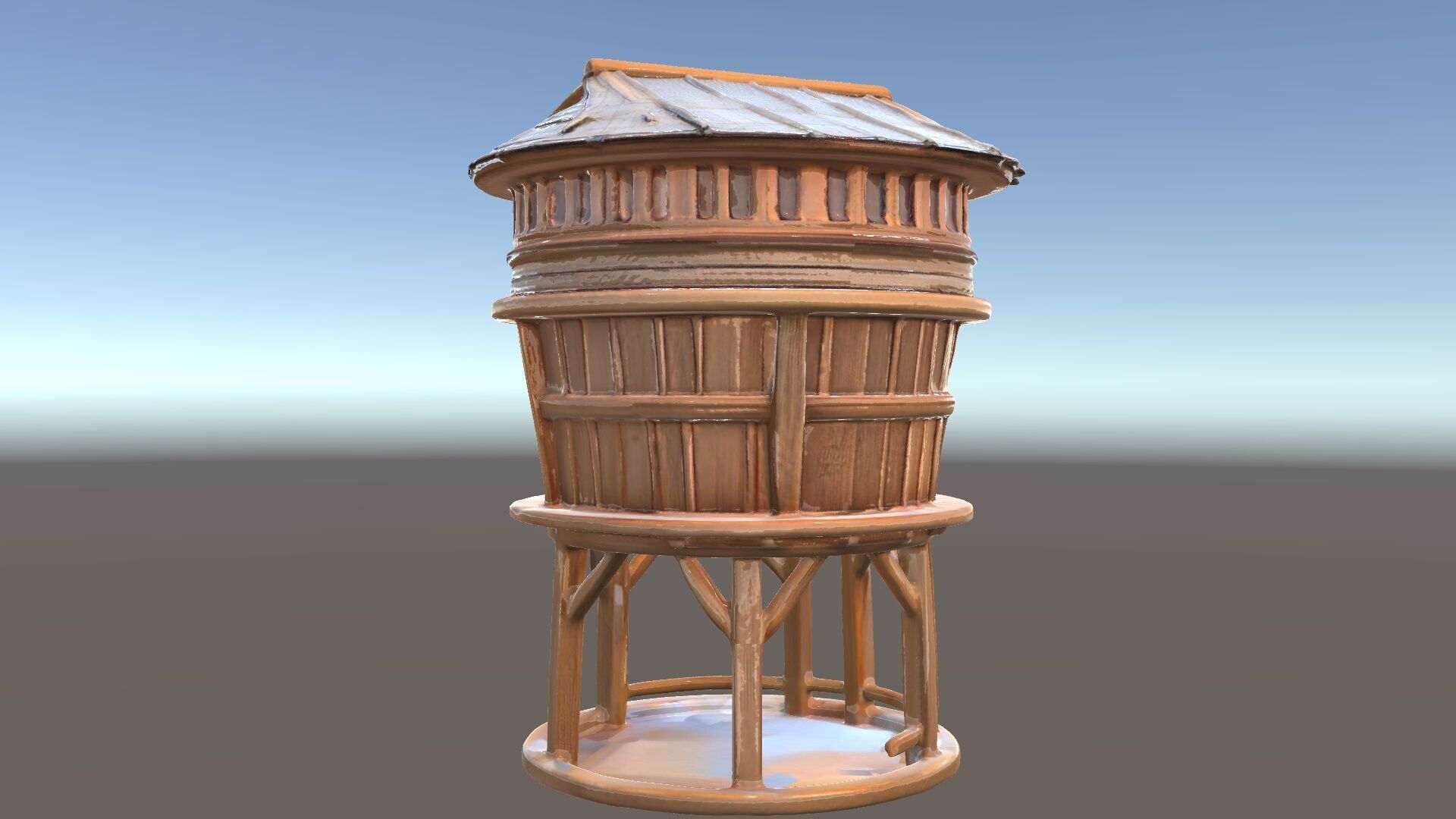 Wooden Water Tower model pack Low-poly 3D model_6
