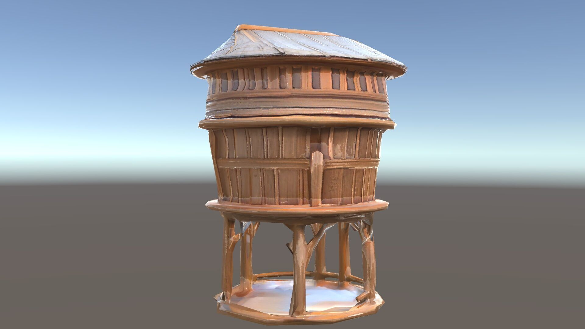 Wooden Water Tower model pack Low-poly 3D model_35