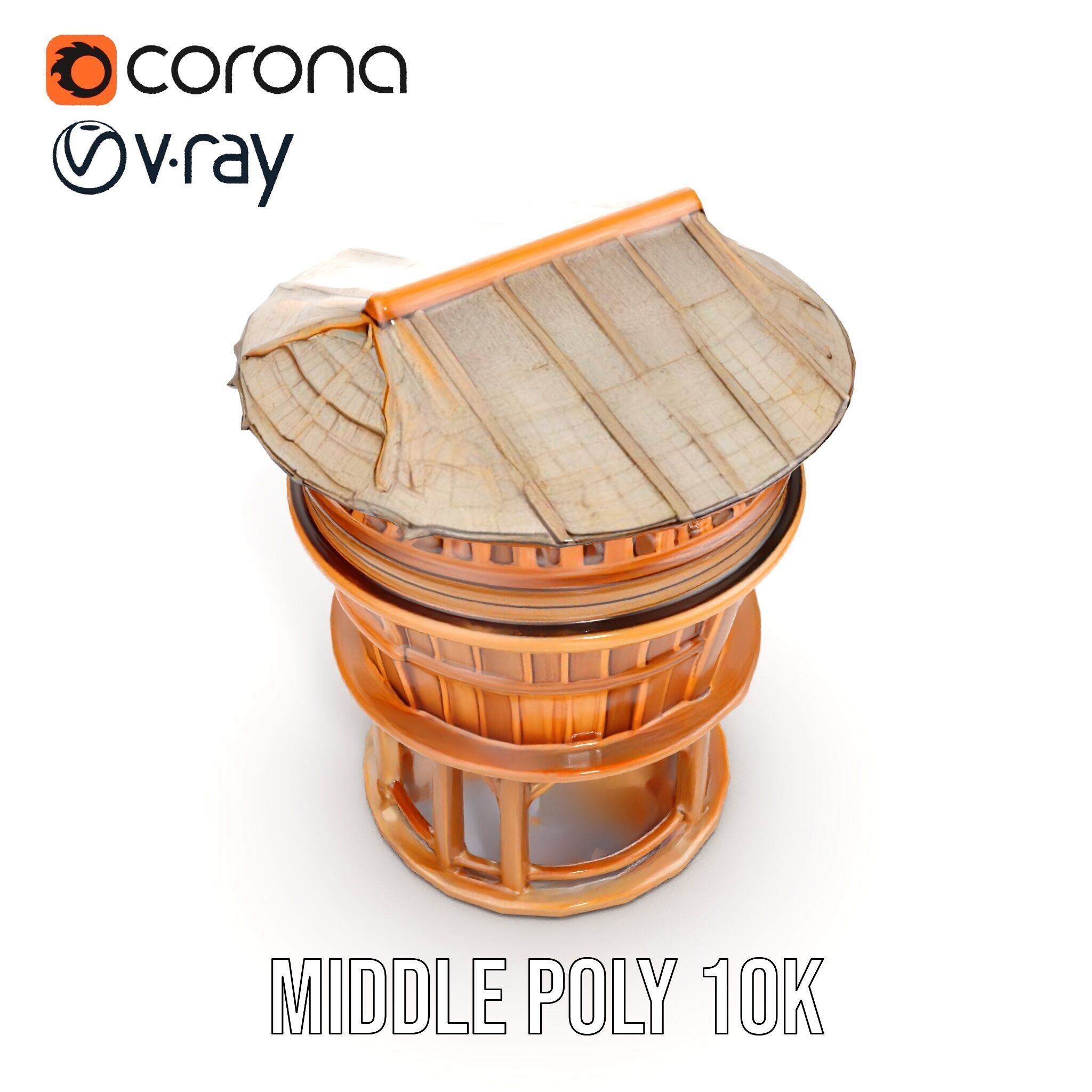 Wooden Water Tower model pack Low-poly 3D model_22