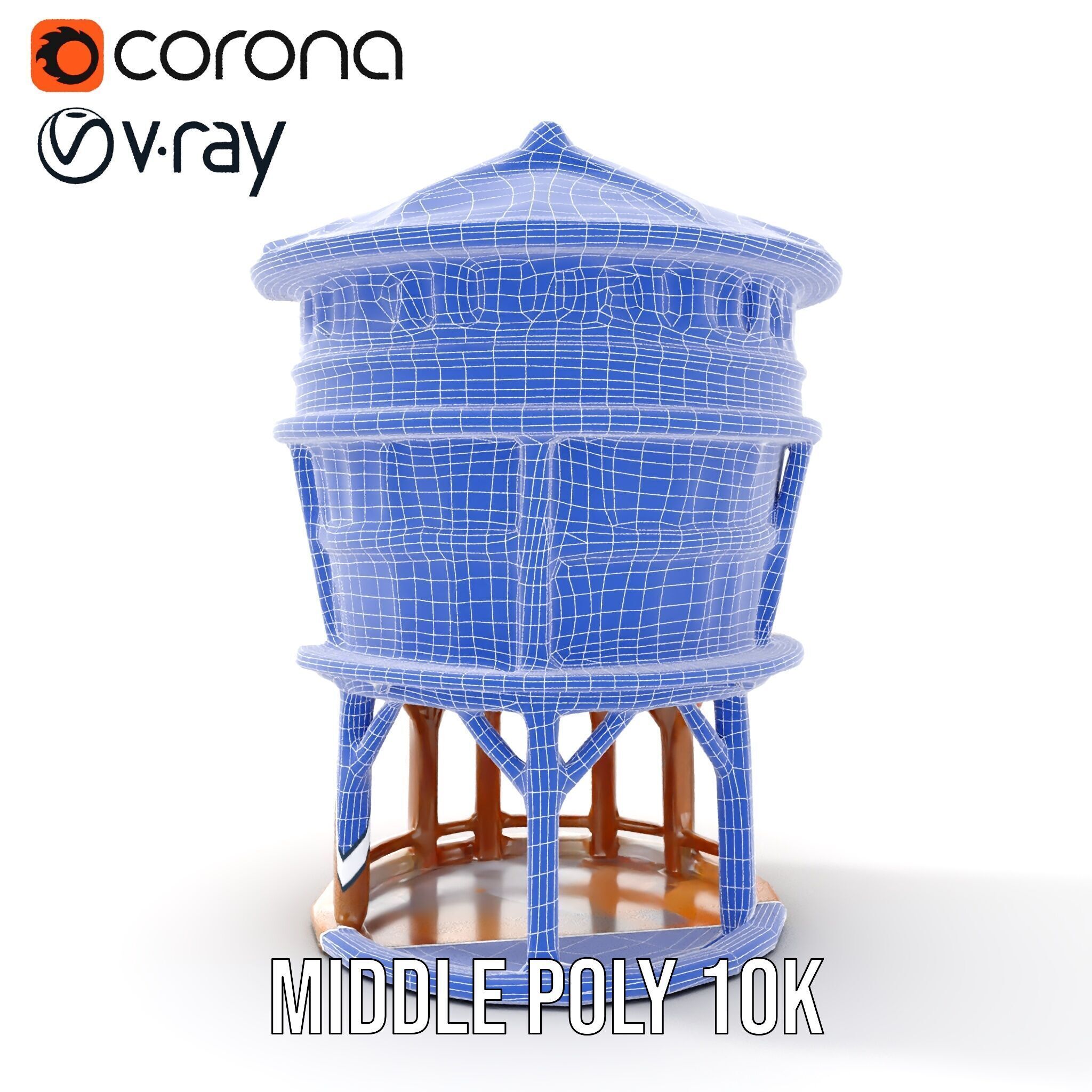 Wooden Water Tower model pack Low-poly 3D model_28