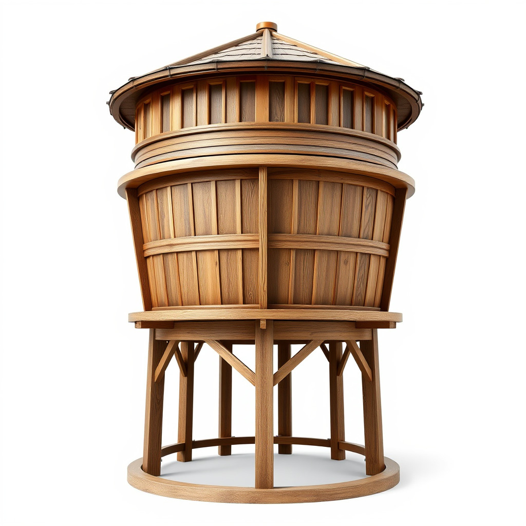 Wooden Water Tower model pack Low-poly 3D model_3