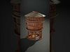 Wooden Water Tower model pack Low-poly 3D model_2