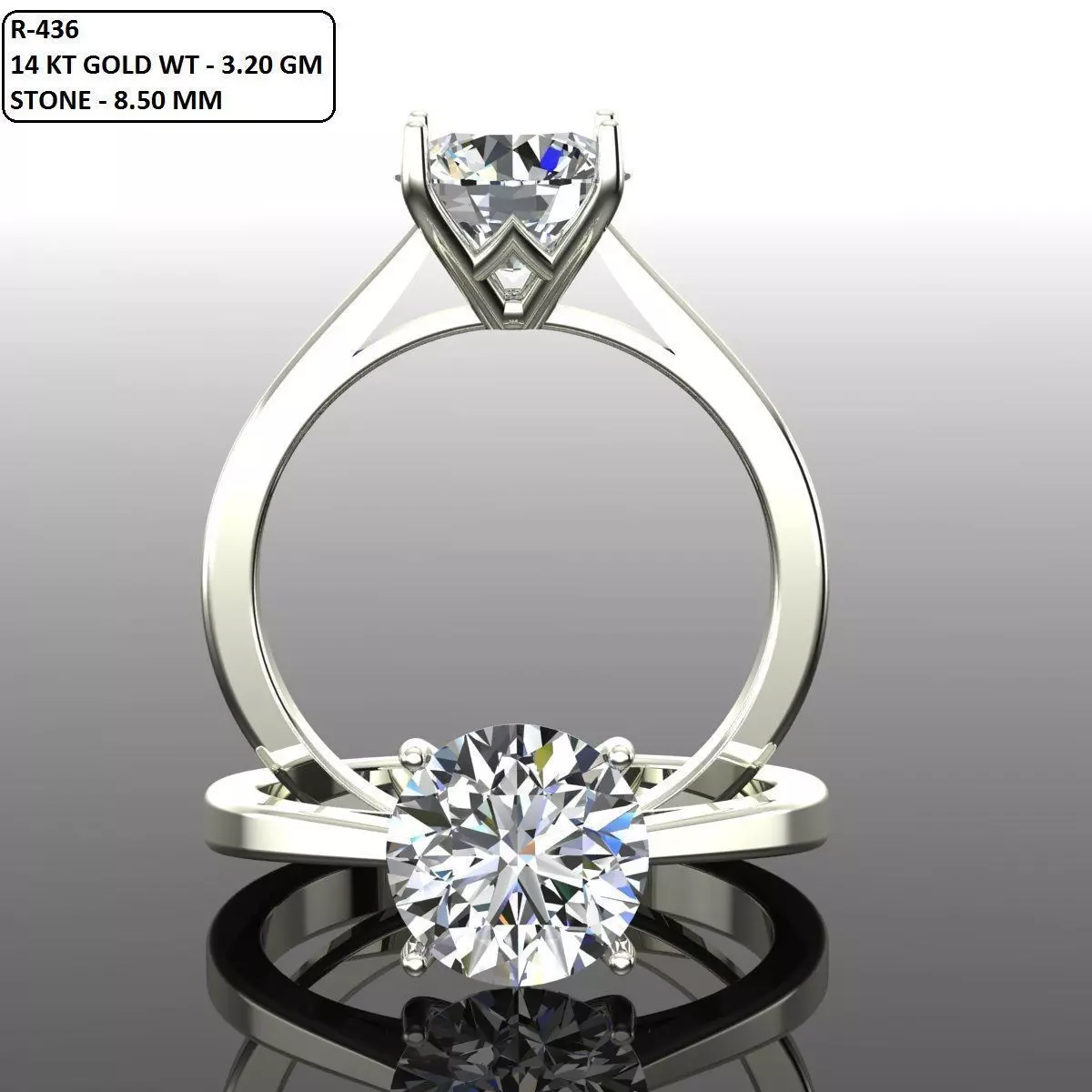 Solitaire Ring 3D print model_0