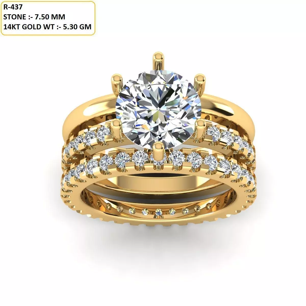 Solitaire Ring 3D print model_0