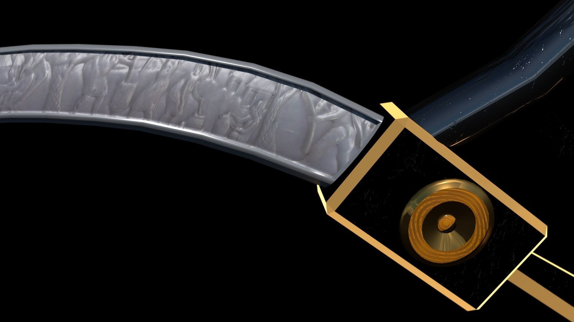 Steampunk-Dragon Bow Low-poly 3D model_2