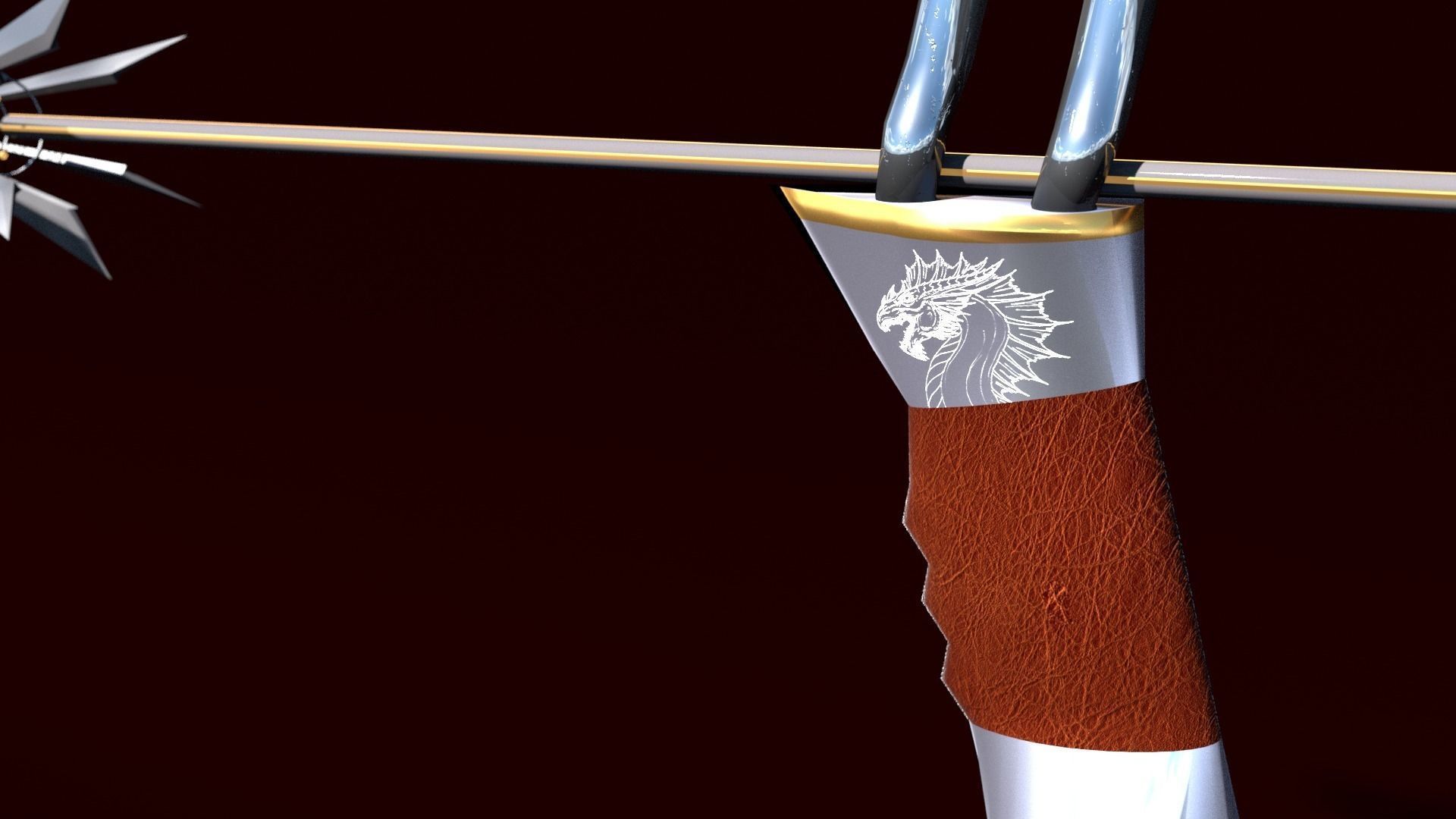 Steampunk-Dragon Bow Low-poly 3D model_4