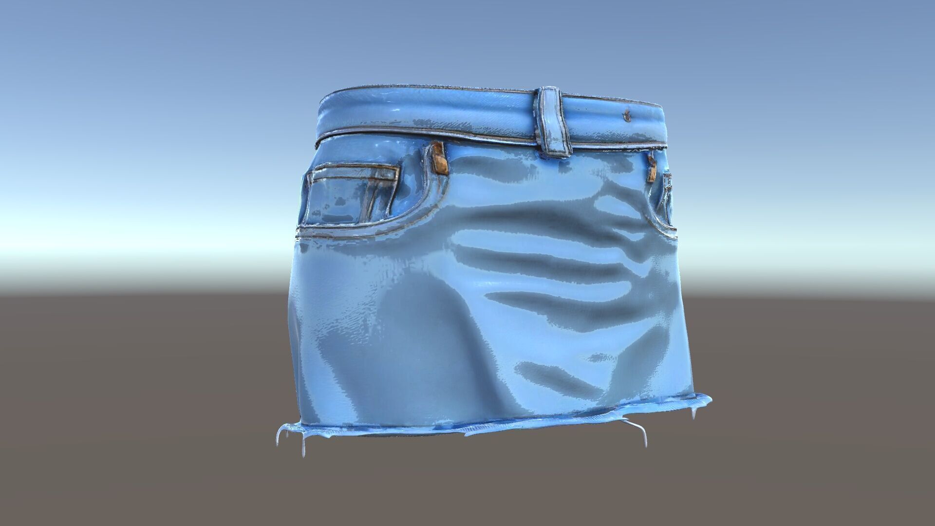 Denim Skirt Model Pack Low-poly 3D model_6