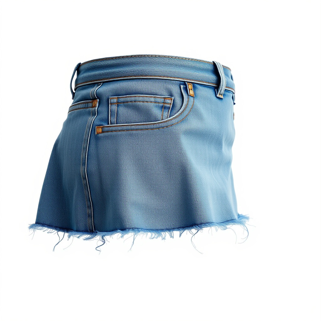 Denim Skirt Model Pack Low-poly 3D model_3