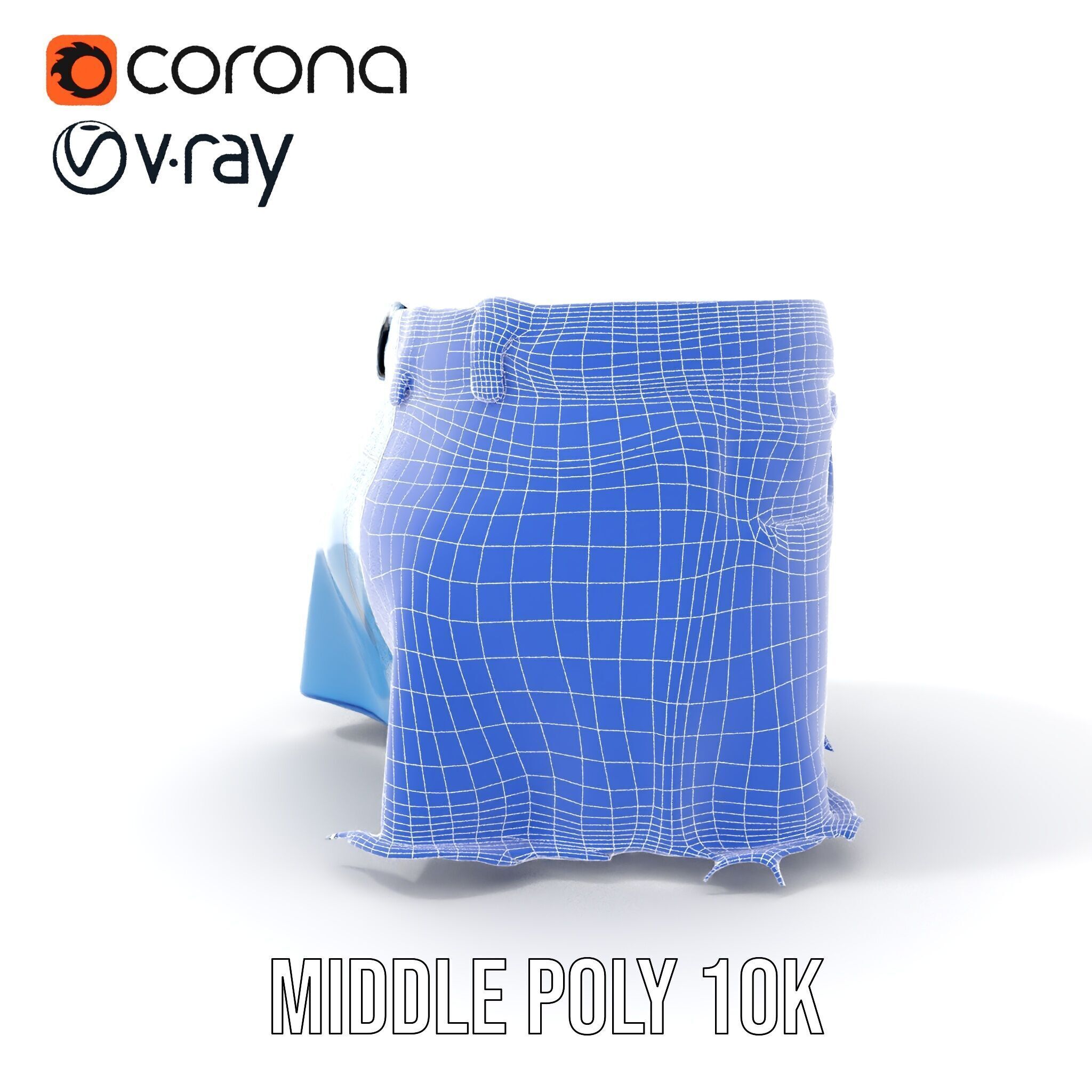 Denim Skirt Model Pack Low-poly 3D model_25