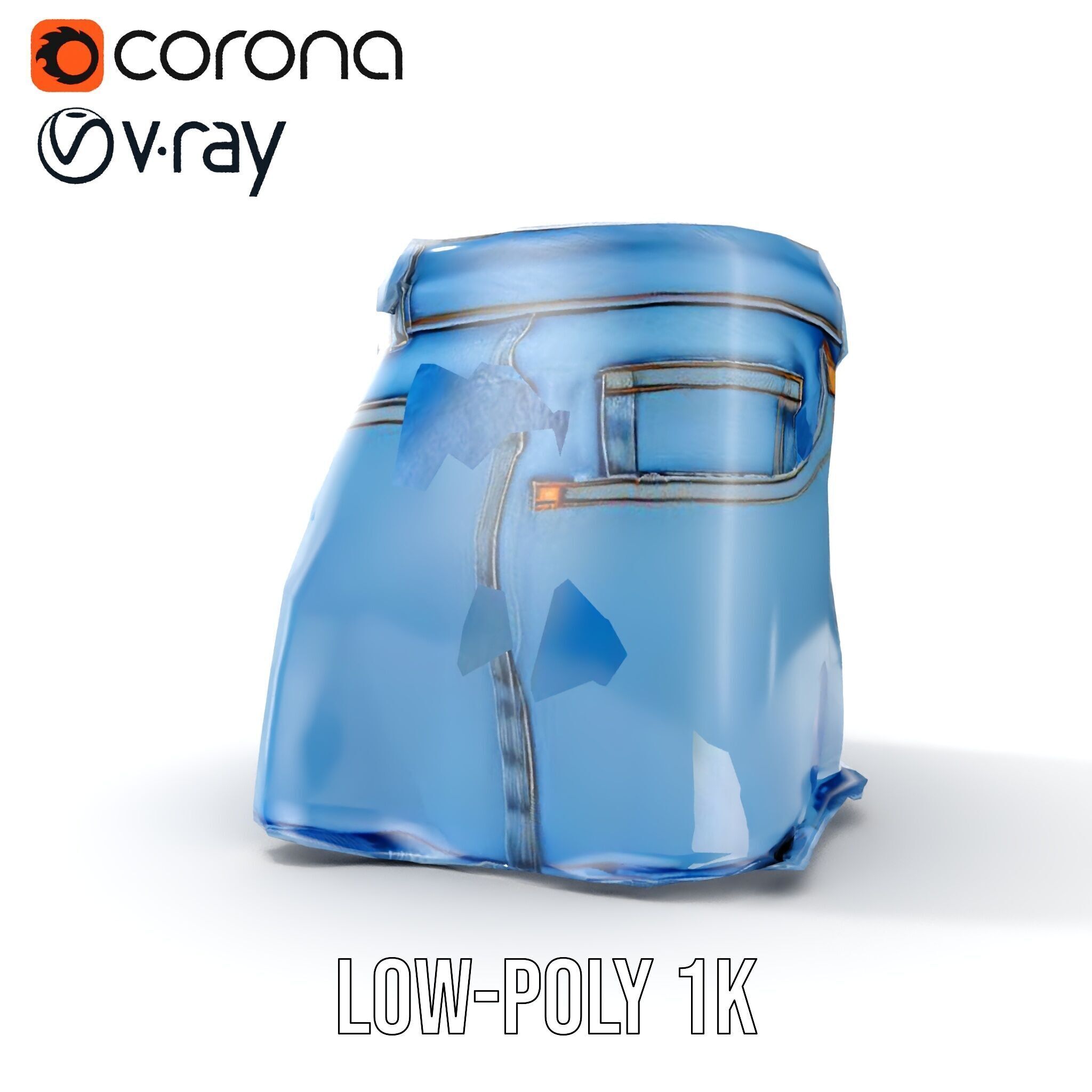 Denim Skirt Model Pack Low-poly 3D model_23