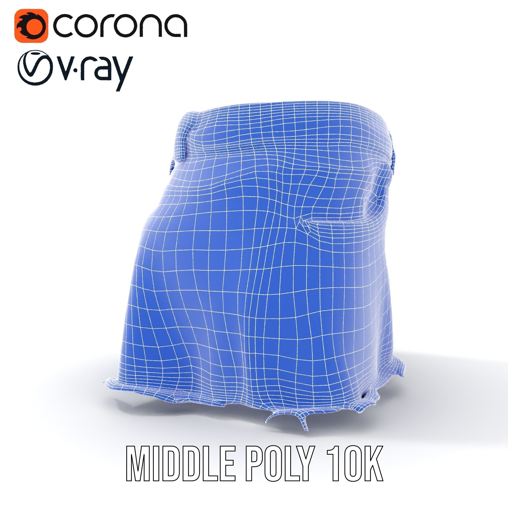 Denim Skirt Model Pack Low-poly 3D model_28