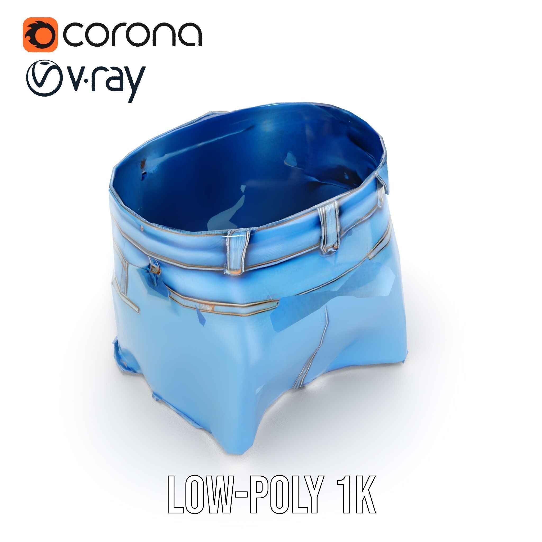 Denim Skirt Model Pack Low-poly 3D model_10