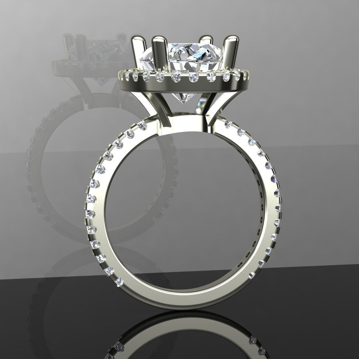 Solitaire Ring 3D print model_1