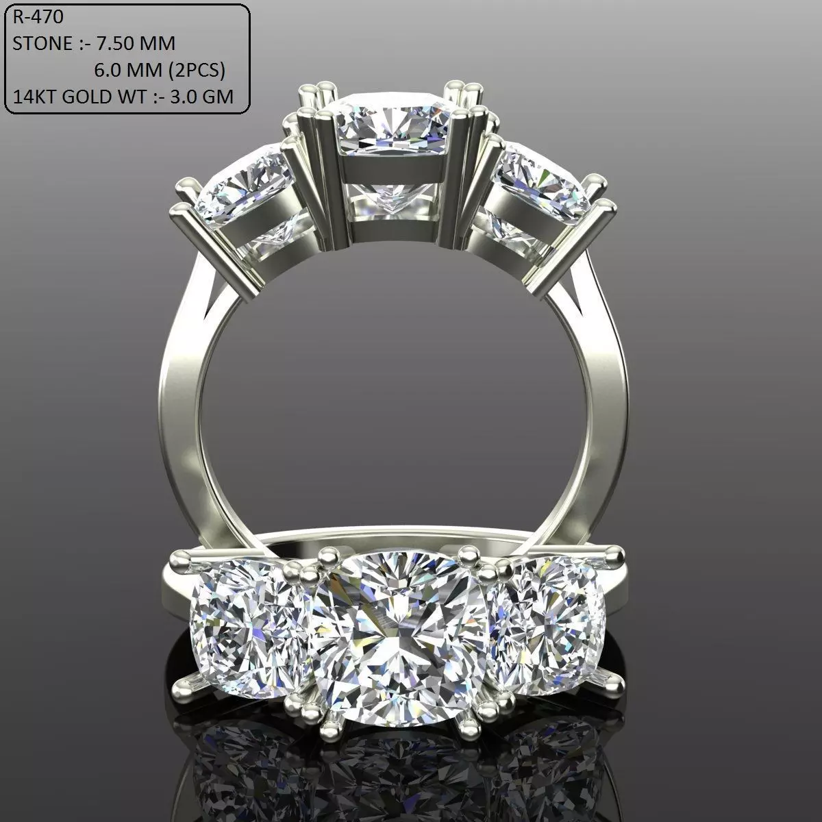 Solitaire Ring 3D print model_0