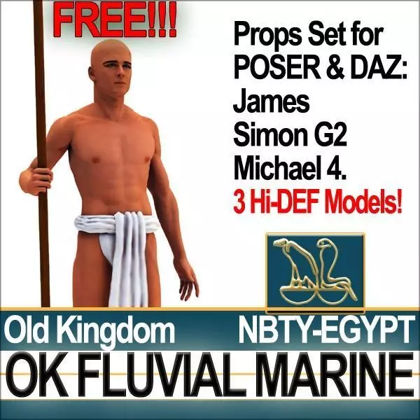 Free Ancient Egypt OK Fluvial Marine Props Poser Daz Free 3D model_0