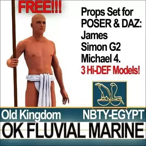 Free Ancient Egypt OK Fluvial Marine Props Poser Daz Free 3D model