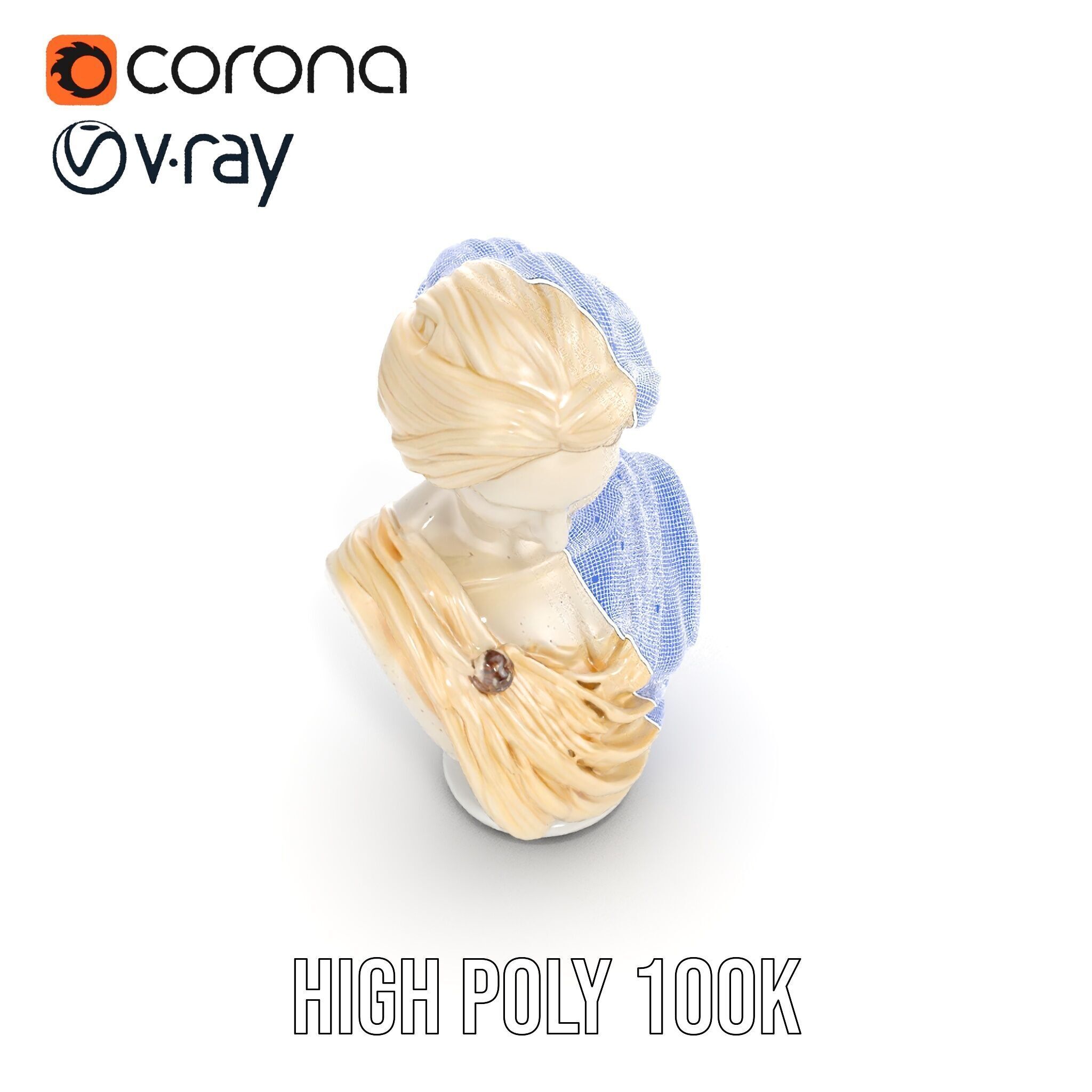 Classical Sculpture Bust Model Pack Low-poly 3D model_36