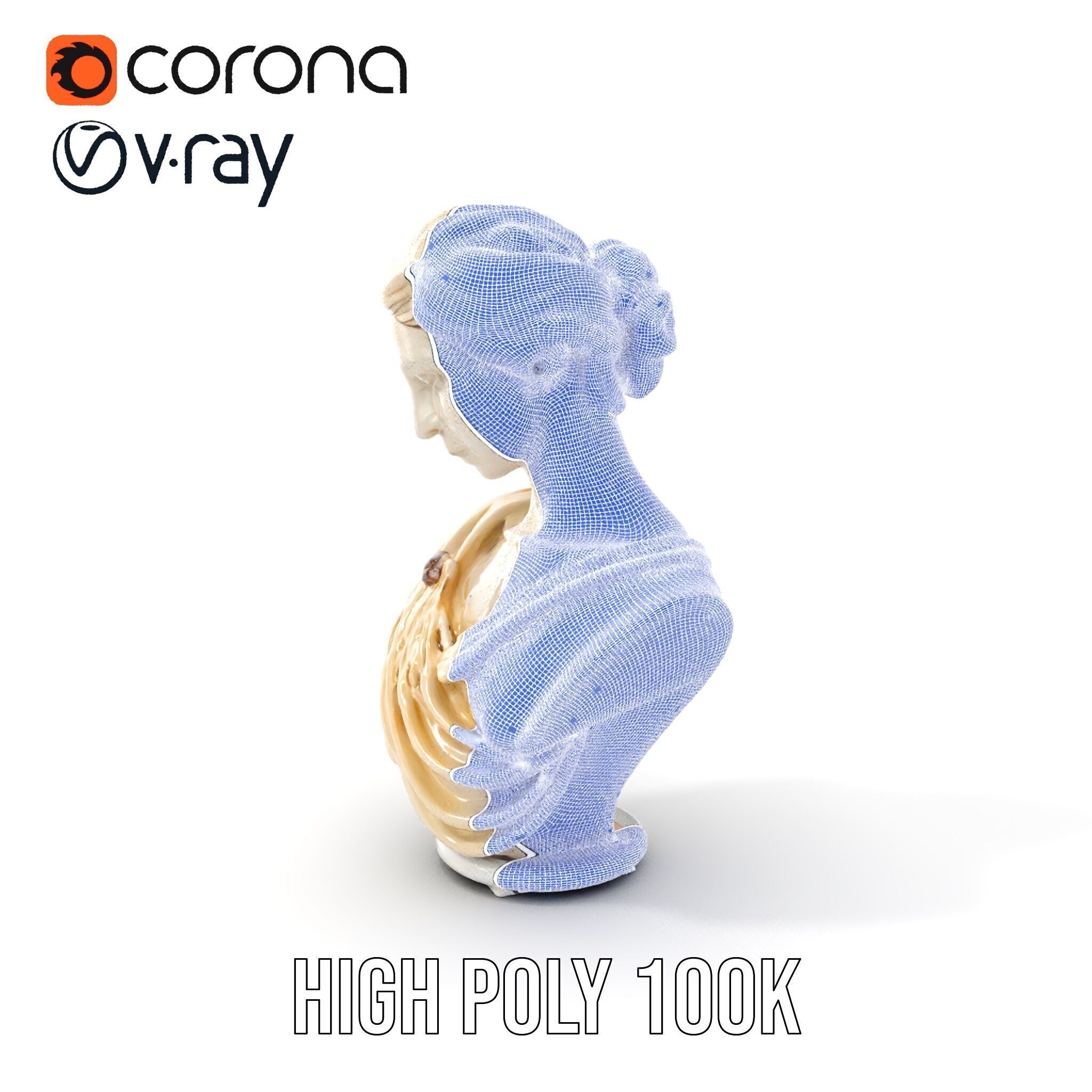 Classical Sculpture Bust Model Pack Low-poly 3D model_5