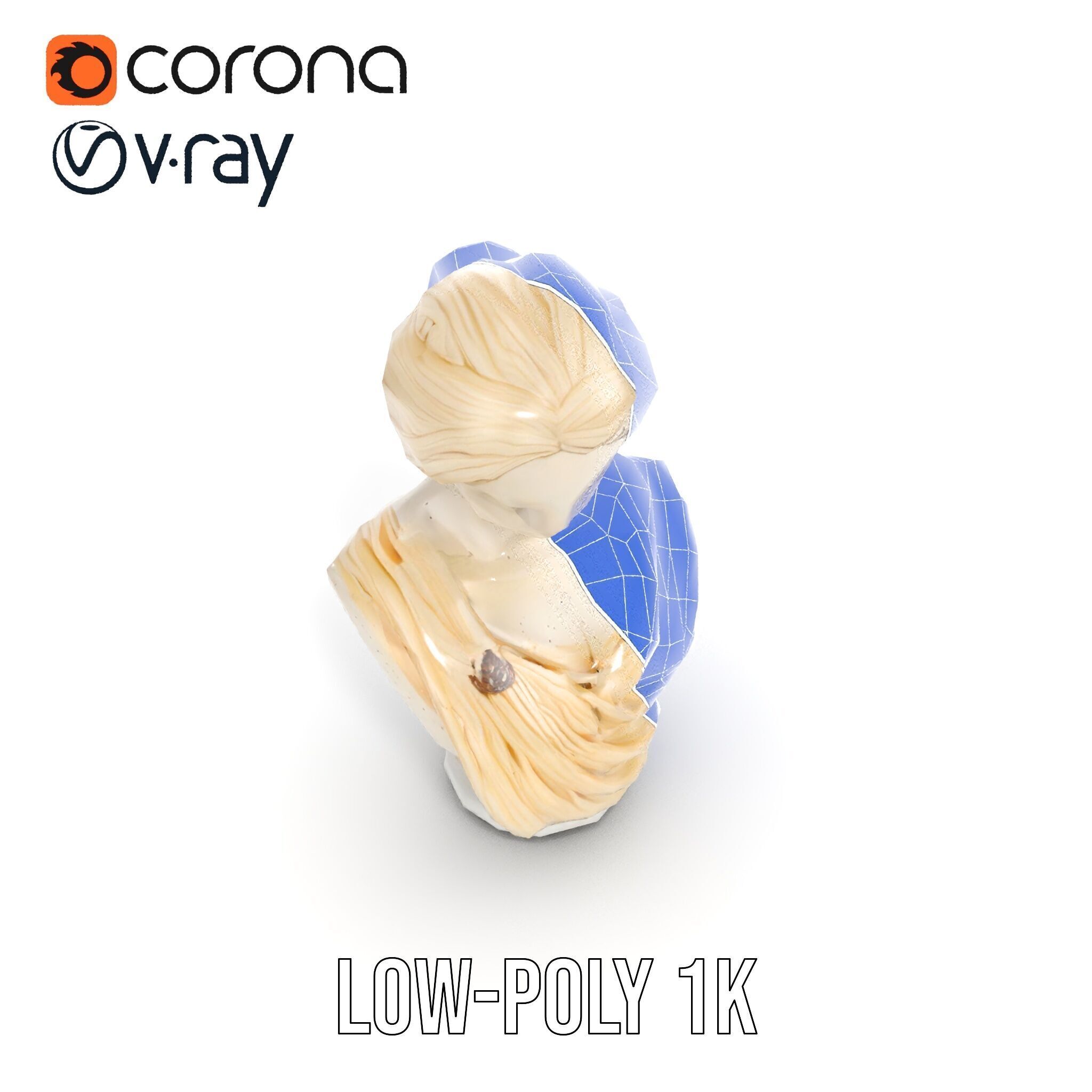 Classical Sculpture Bust Model Pack Low-poly 3D model_24